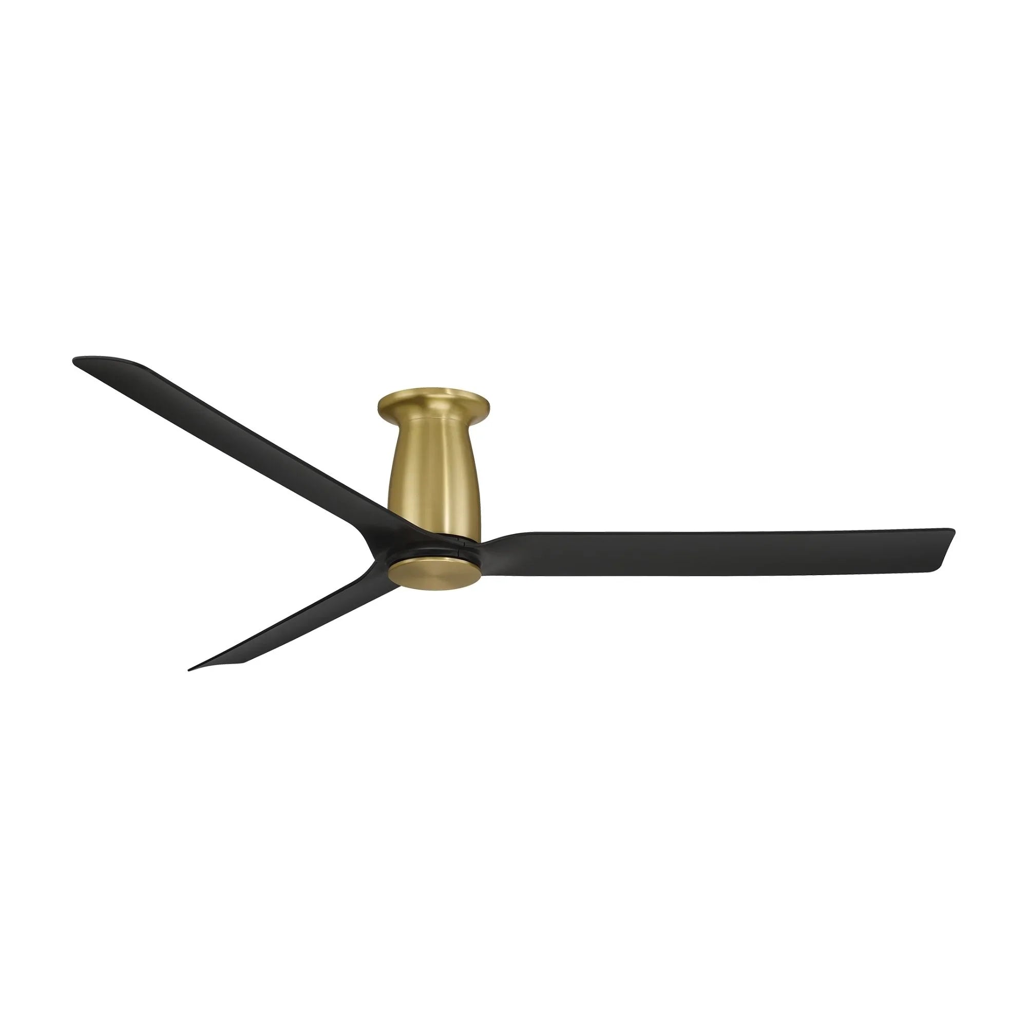 Smooth Flush 52" CCT LED Smart Ceiling Fan, Soft Brass with Matte Black Blades
