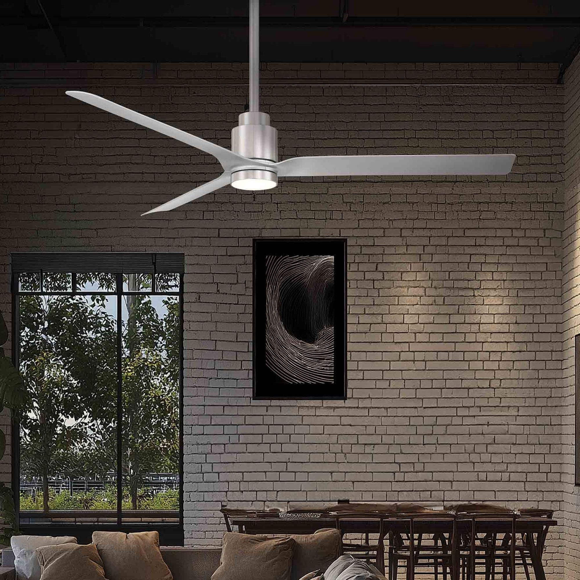 Smooth 52" CCT LED Smart Ceiling Fan, Brushed Nickel with Silver Blades