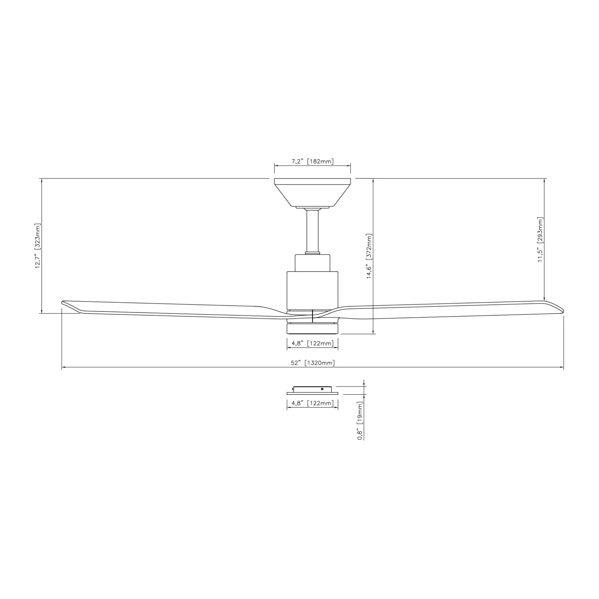 Smooth 52" CCT LED Smart Ceiling Fan, Bronze
