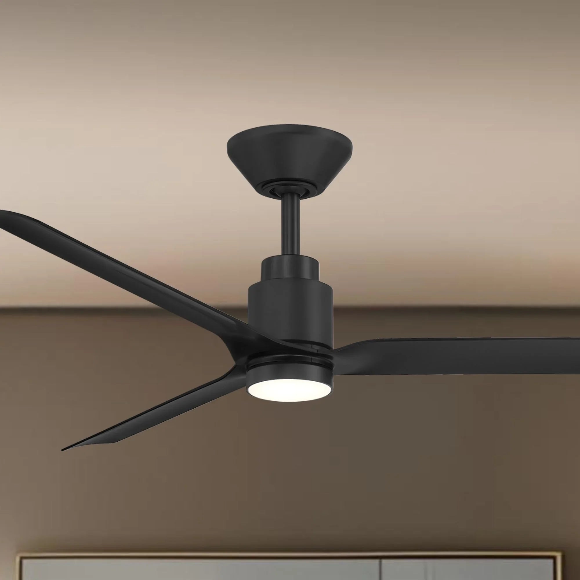 Smooth 52" CCT LED Smart Ceiling Fan, Matte Black