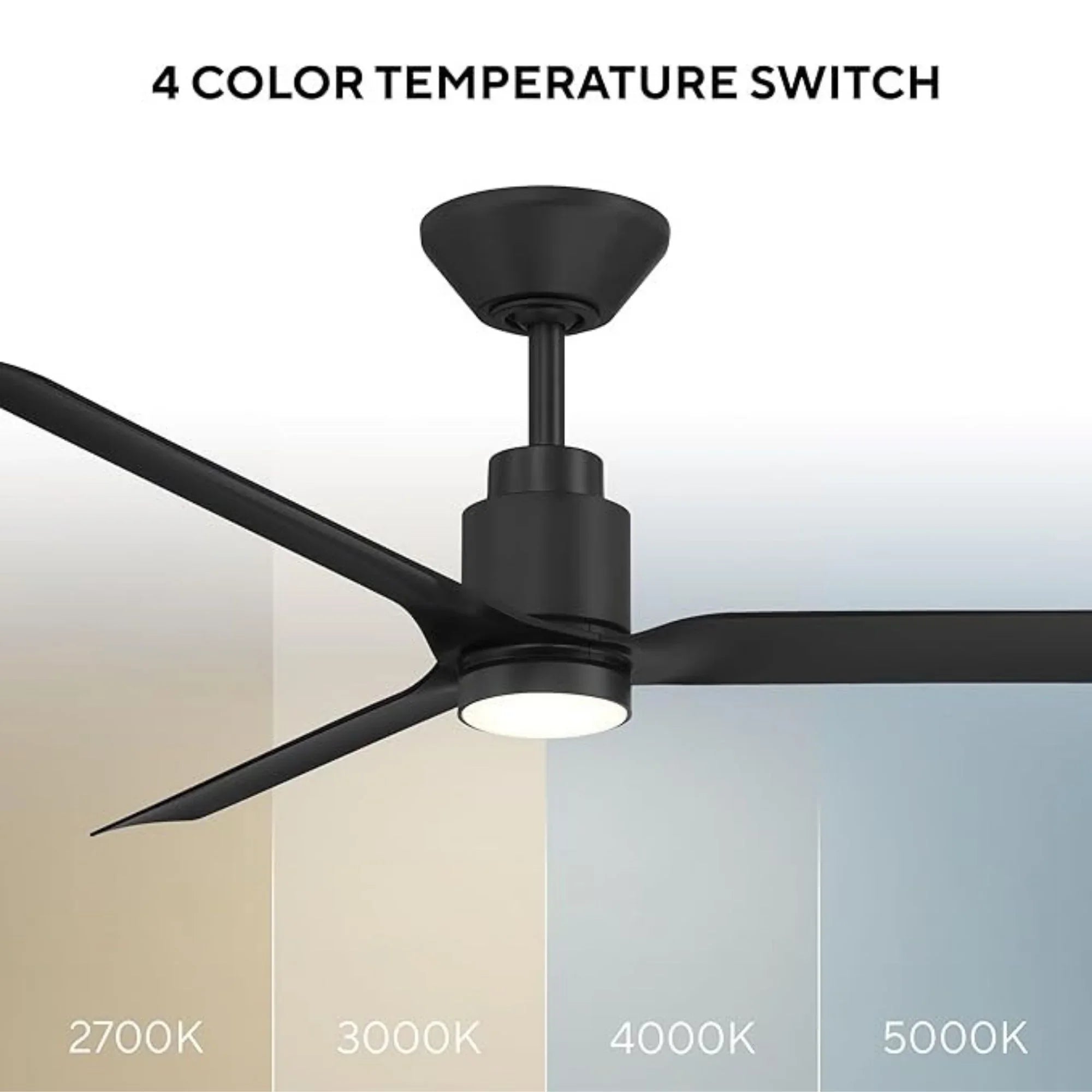 Smooth 52" CCT LED Smart Ceiling Fan, Matte Black