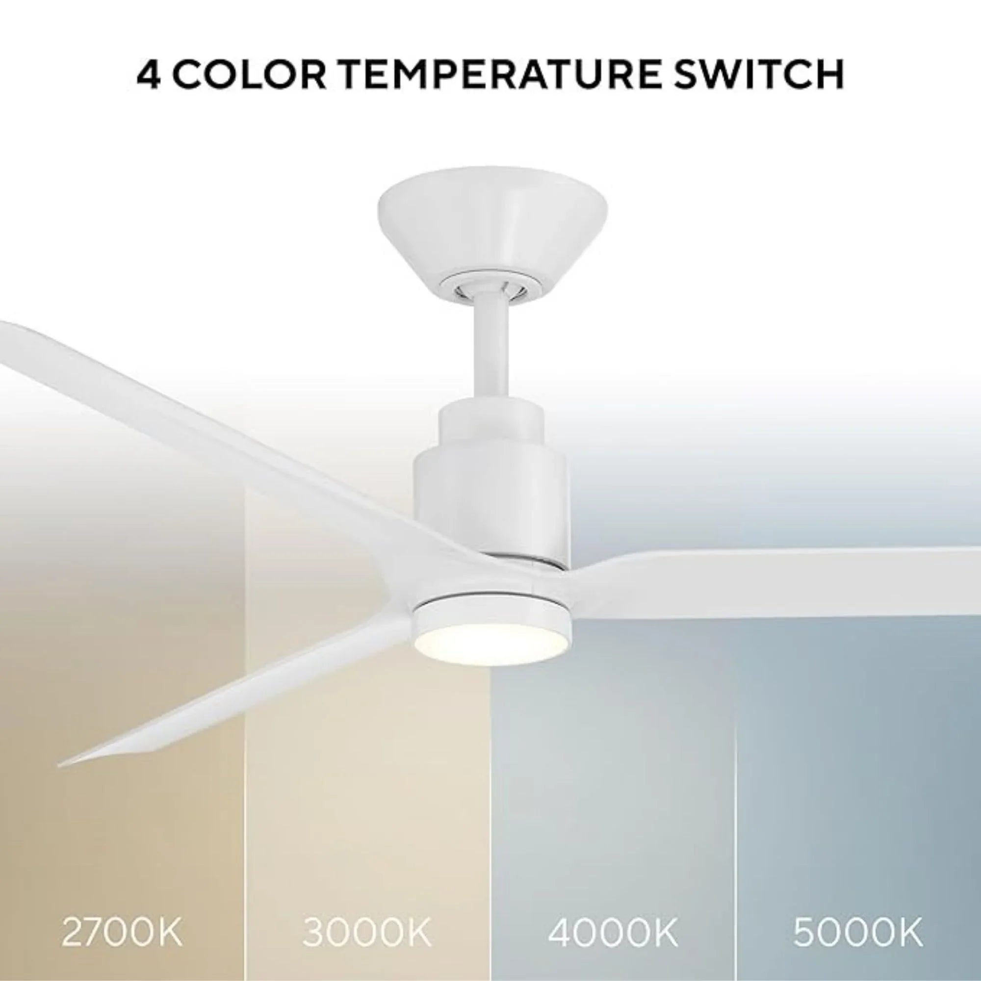 Smooth 52" CCT LED Smart Ceiling Fan, Matte White