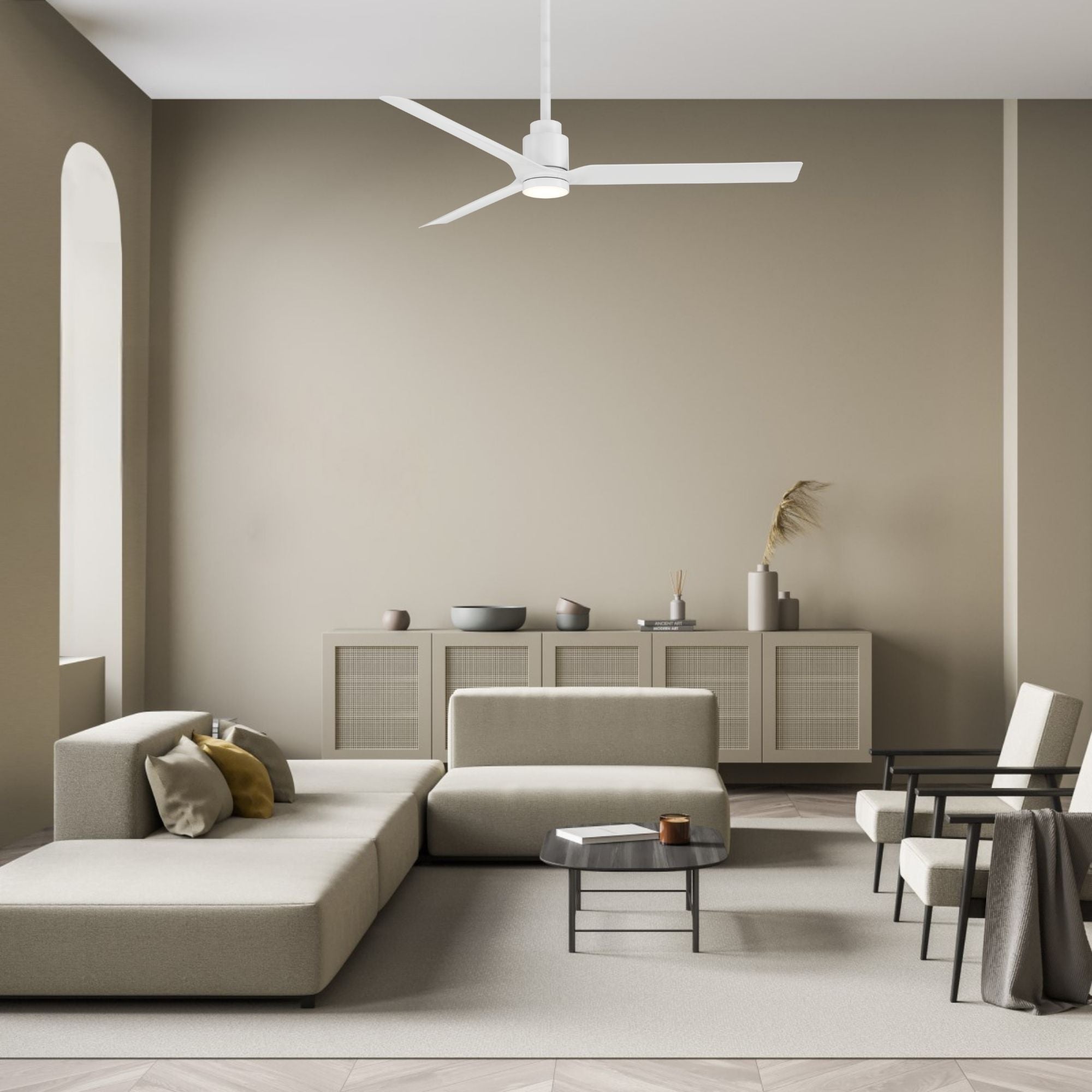 Smooth 52" CCT LED Smart Ceiling Fan, Matte White