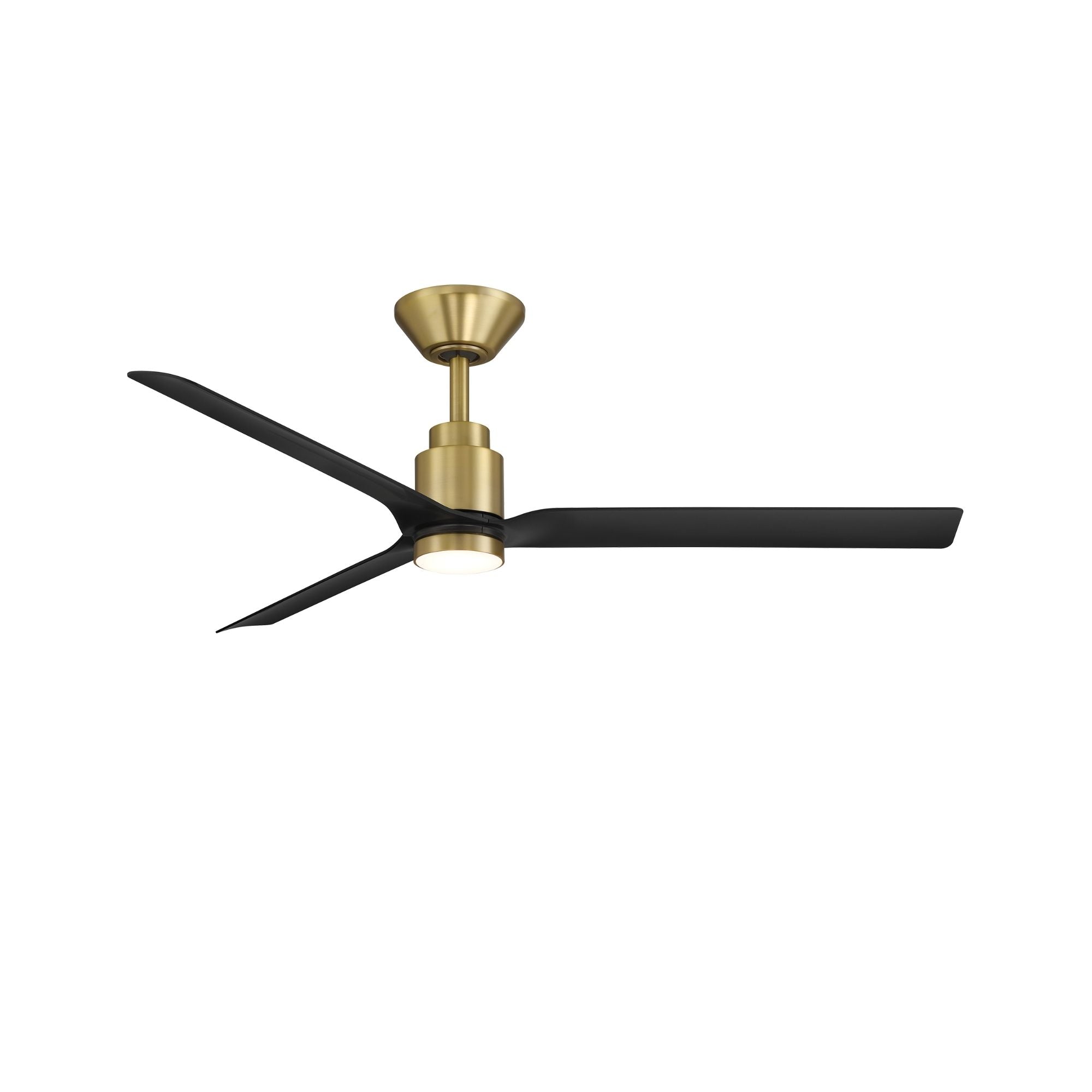 Smooth 52" CCT LED Smart Ceiling Fan, Soft Brass with Matte Black Blades