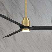 Smooth 52" CCT LED Smart Ceiling Fan, Soft Brass with Matte Black Blades