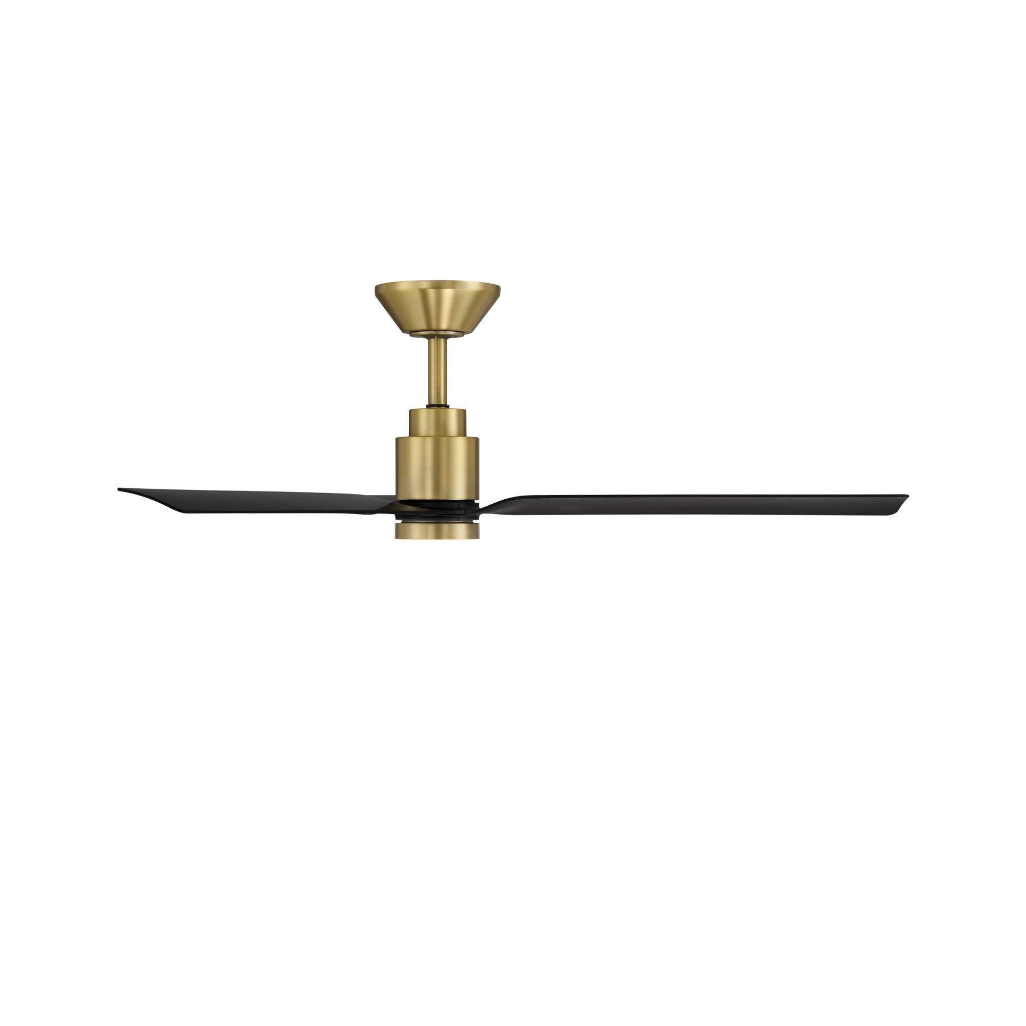 Smooth 52" CCT LED Smart Ceiling Fan, Soft Brass with Matte Black Blades