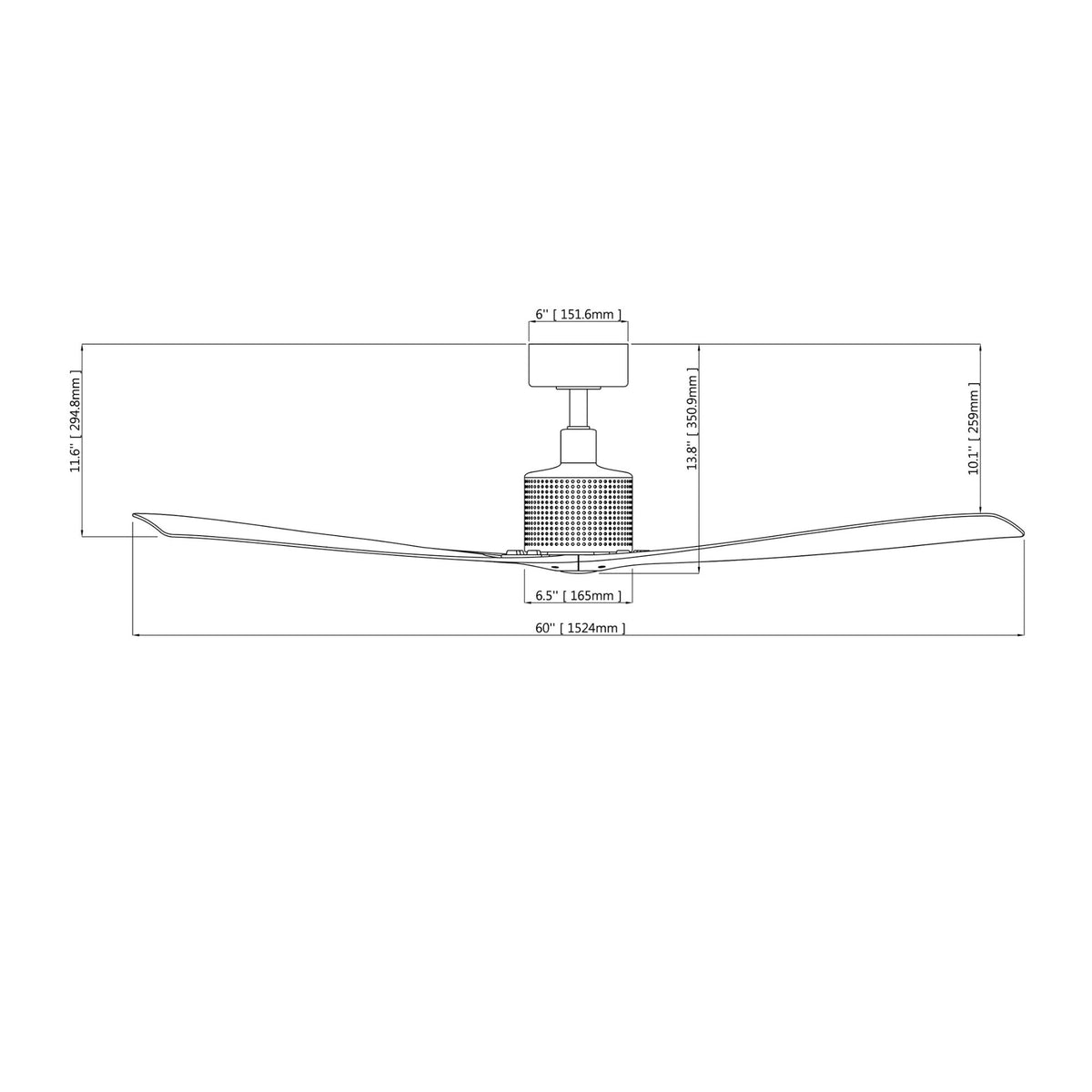 Spinster 60" Black & White Wet Rated Smart LED Ceiling Fan