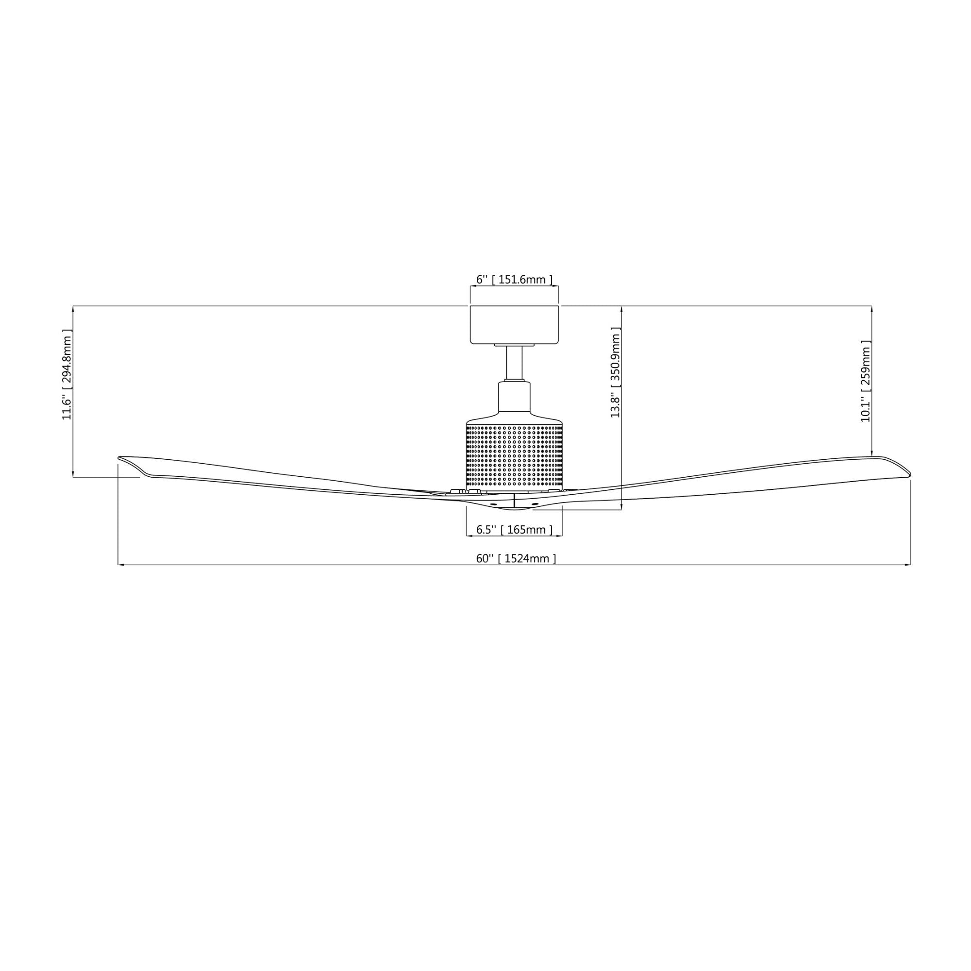 Spinster 60" Black Wet Rated Smart LED Ceiling Fan