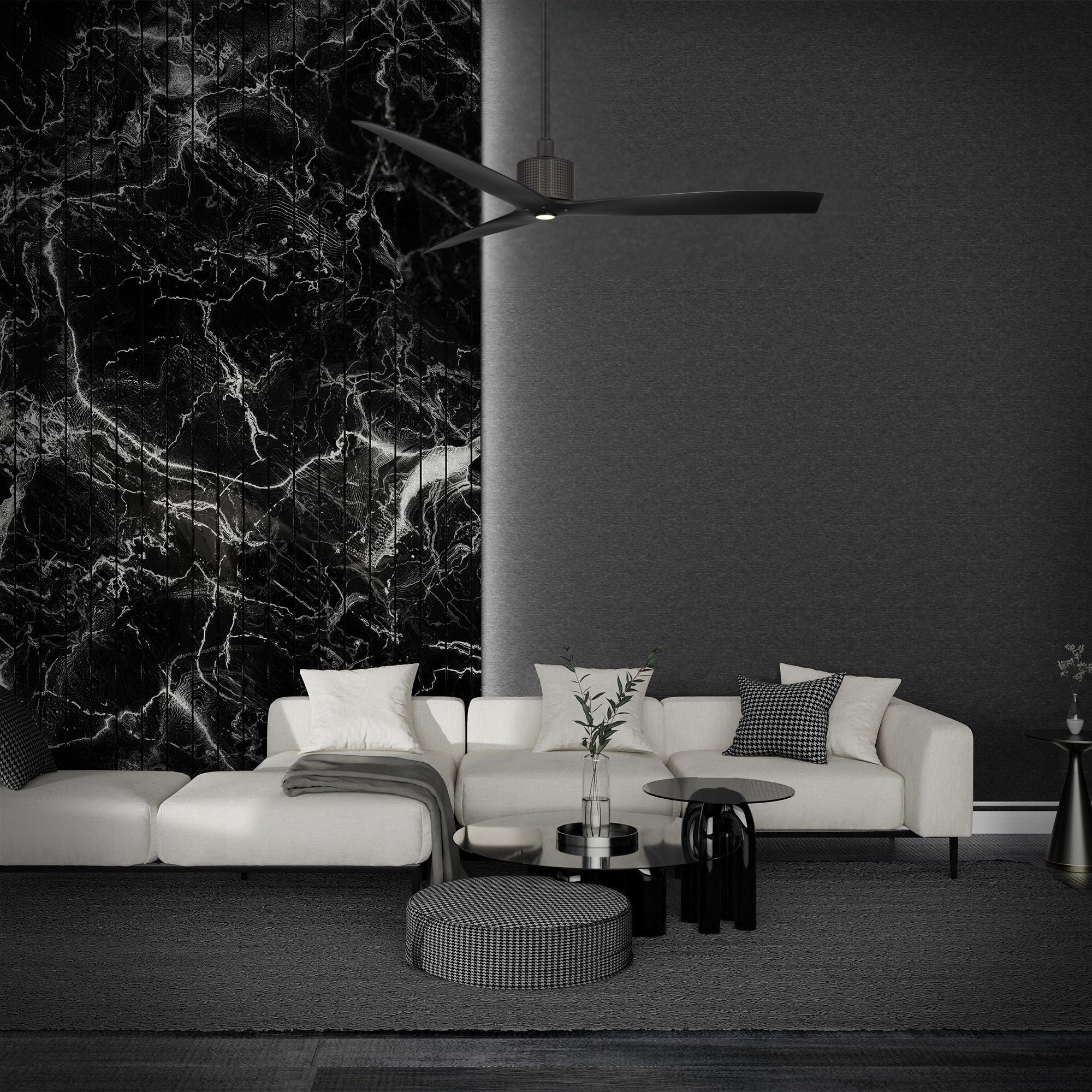 Spinster 60" Black Wet Rated Smart LED Ceiling Fan