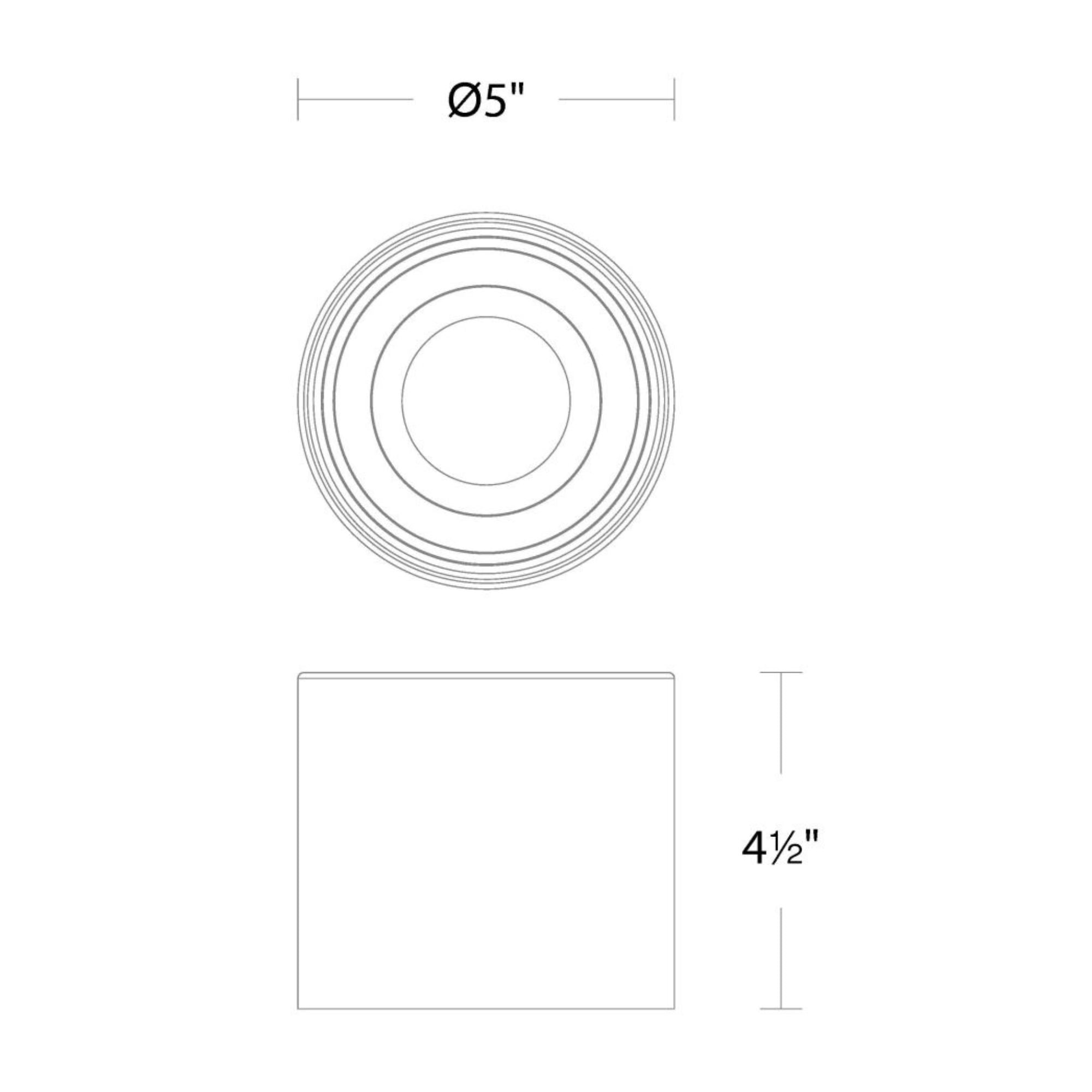 Squat 5" LED Outdoor Flush Mount, 3500K, Black Finish