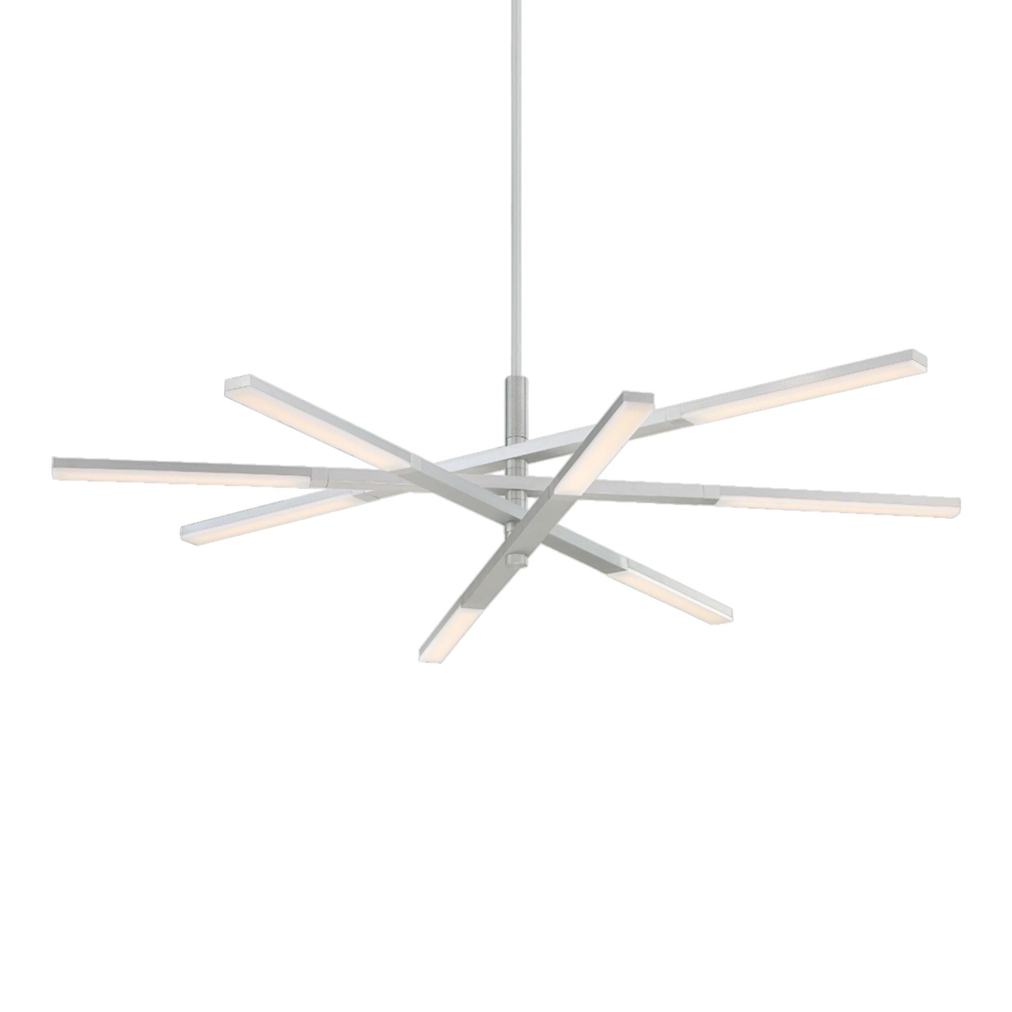 Stacked 48" LED Chandelier, Brushed Aluminum Finish