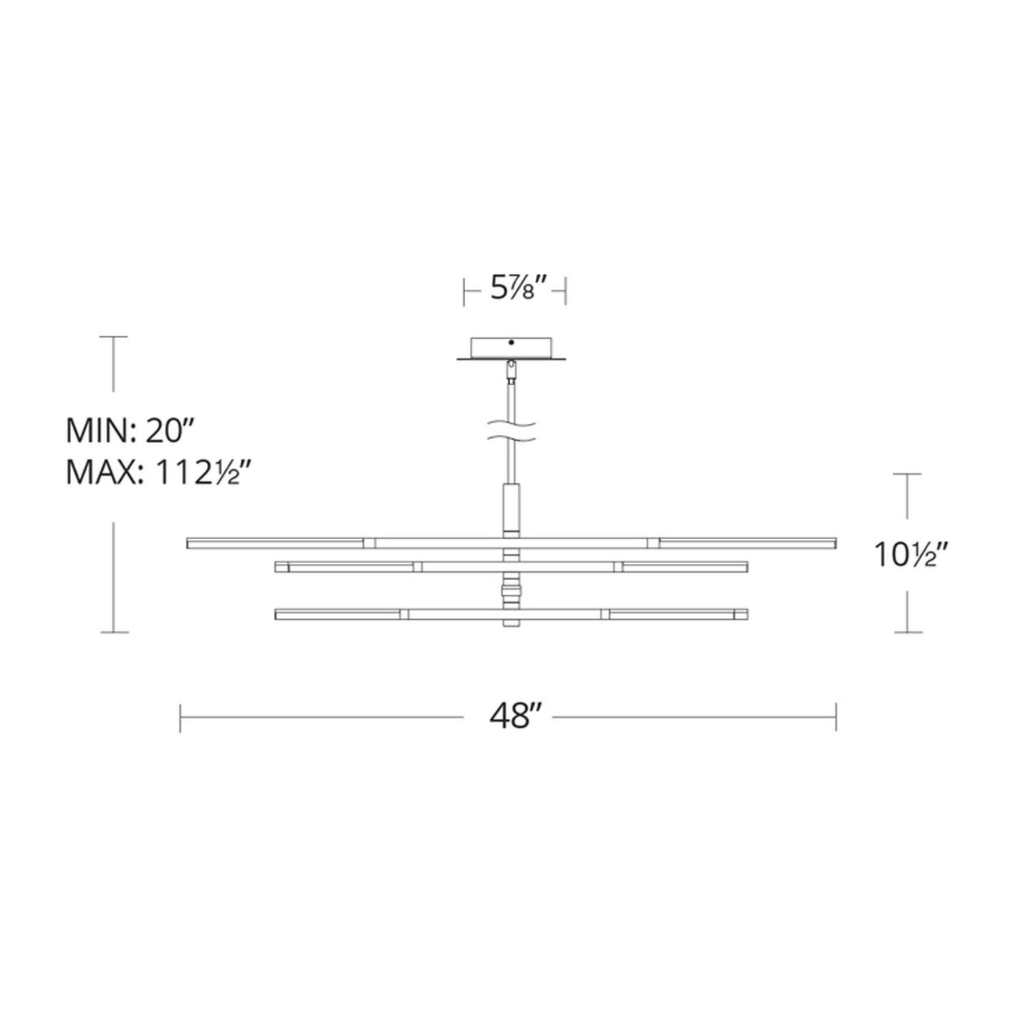 Stacked 48" LED Chandelier, Brushed Aluminum Finish