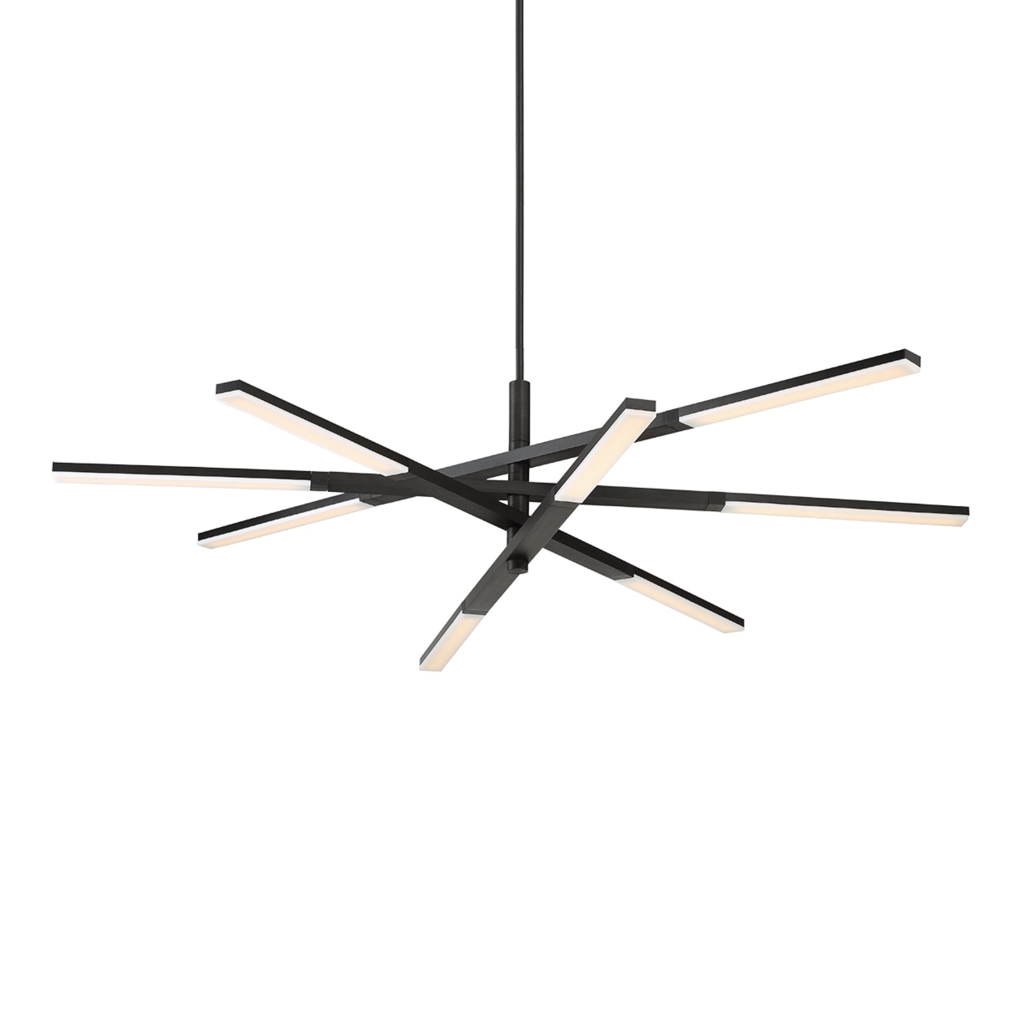 Stacked 48" LED Chandelier, Black Finish