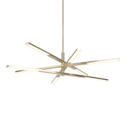 Stacked 48" LED Chandelier, Brushed Brass Finish