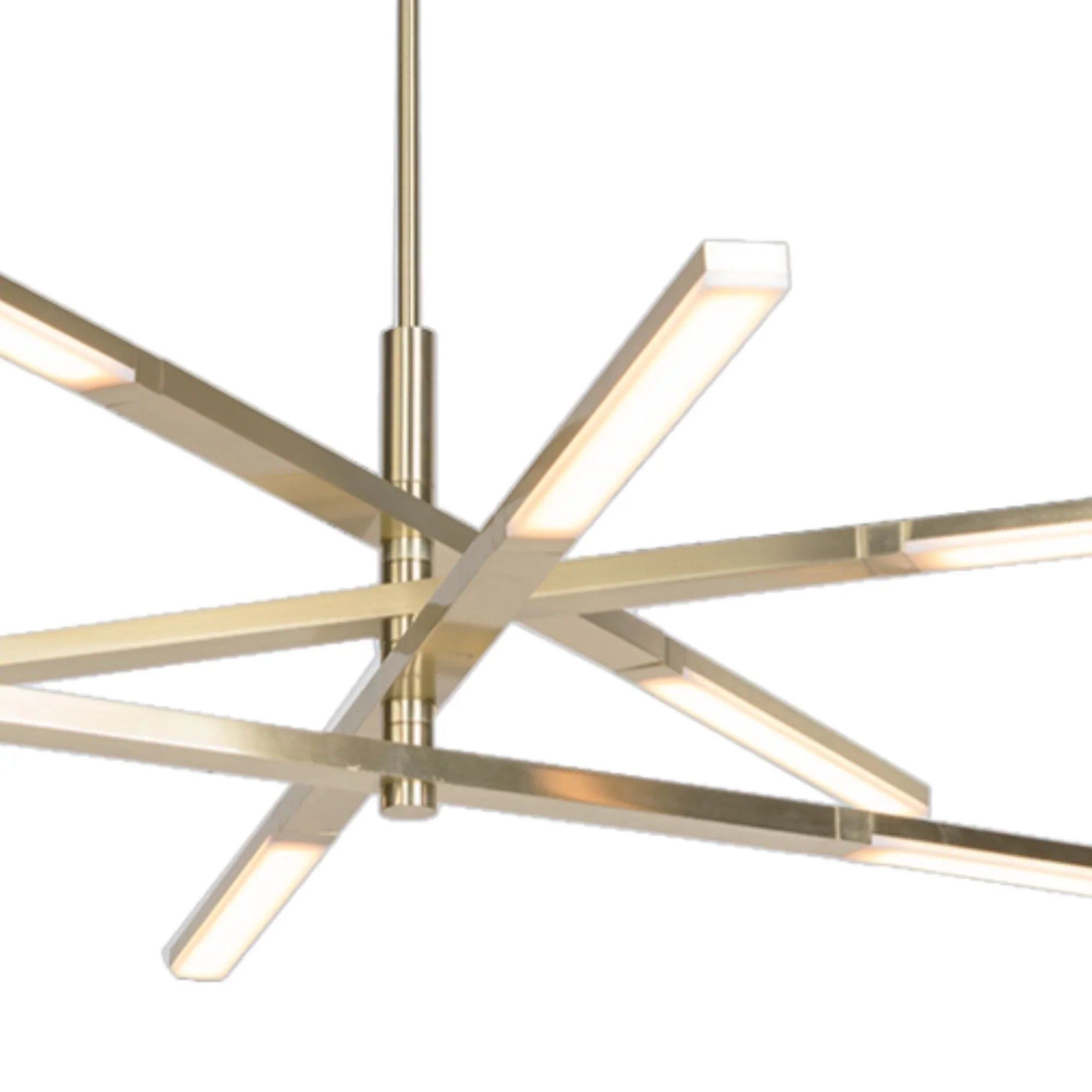 Stacked 48" LED Chandelier, Brushed Brass Finish