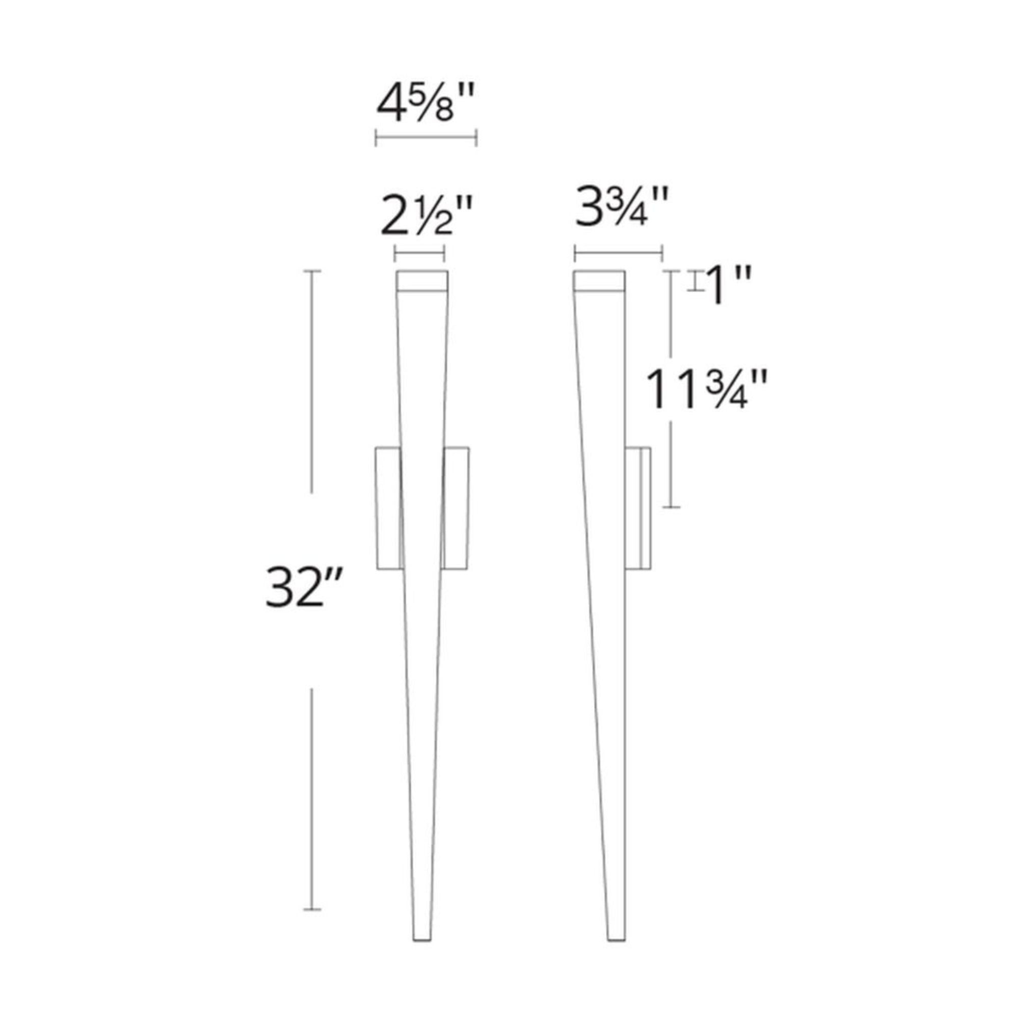 Staff 32" LED Outdoor Wall Sconce, Black Finish