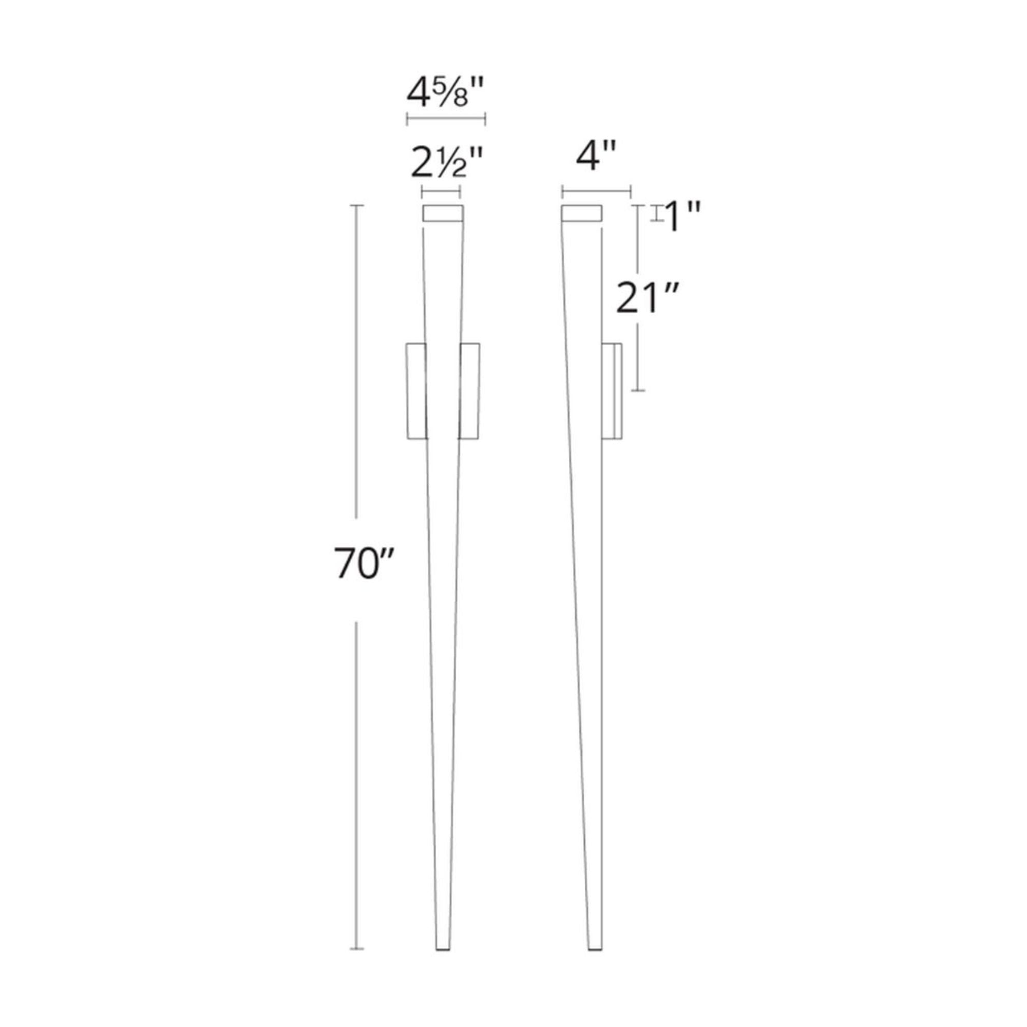 Staff 70" LED Outdoor Wall Sconce, Black Finish