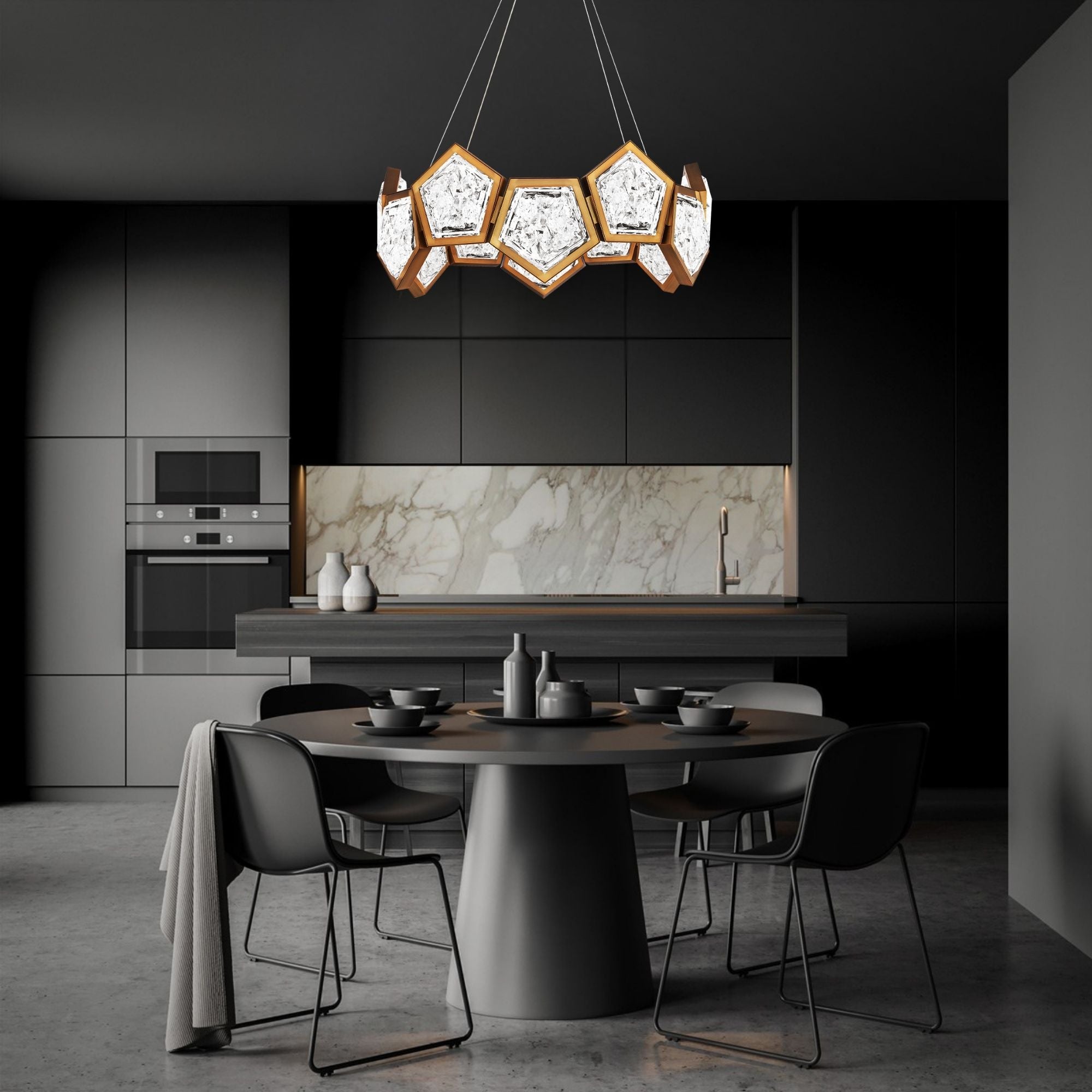 Starlight Starbright 26 in. LED Chandelier Brass Finish