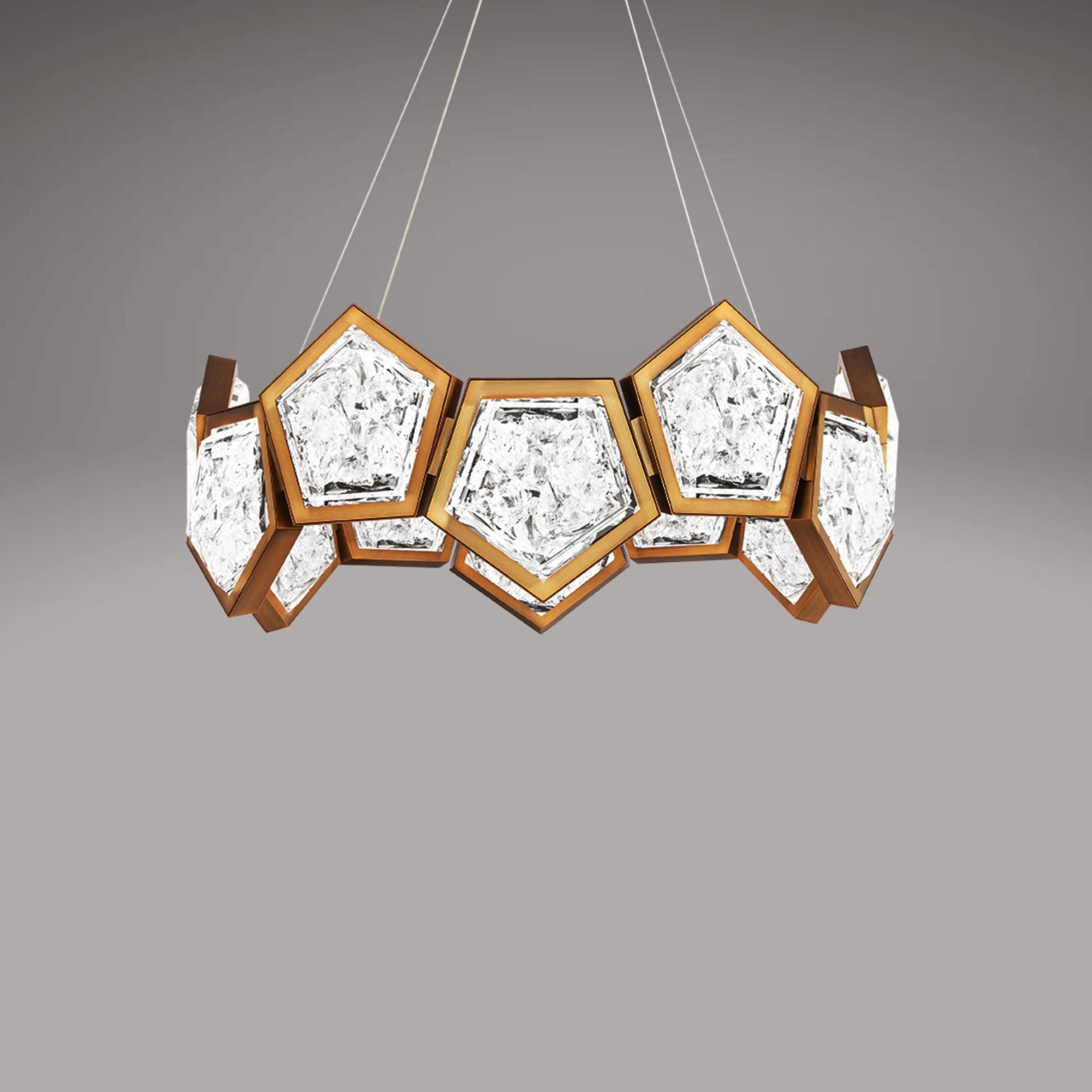 Starlight Starbright 26 in. LED Chandelier Brass Finish