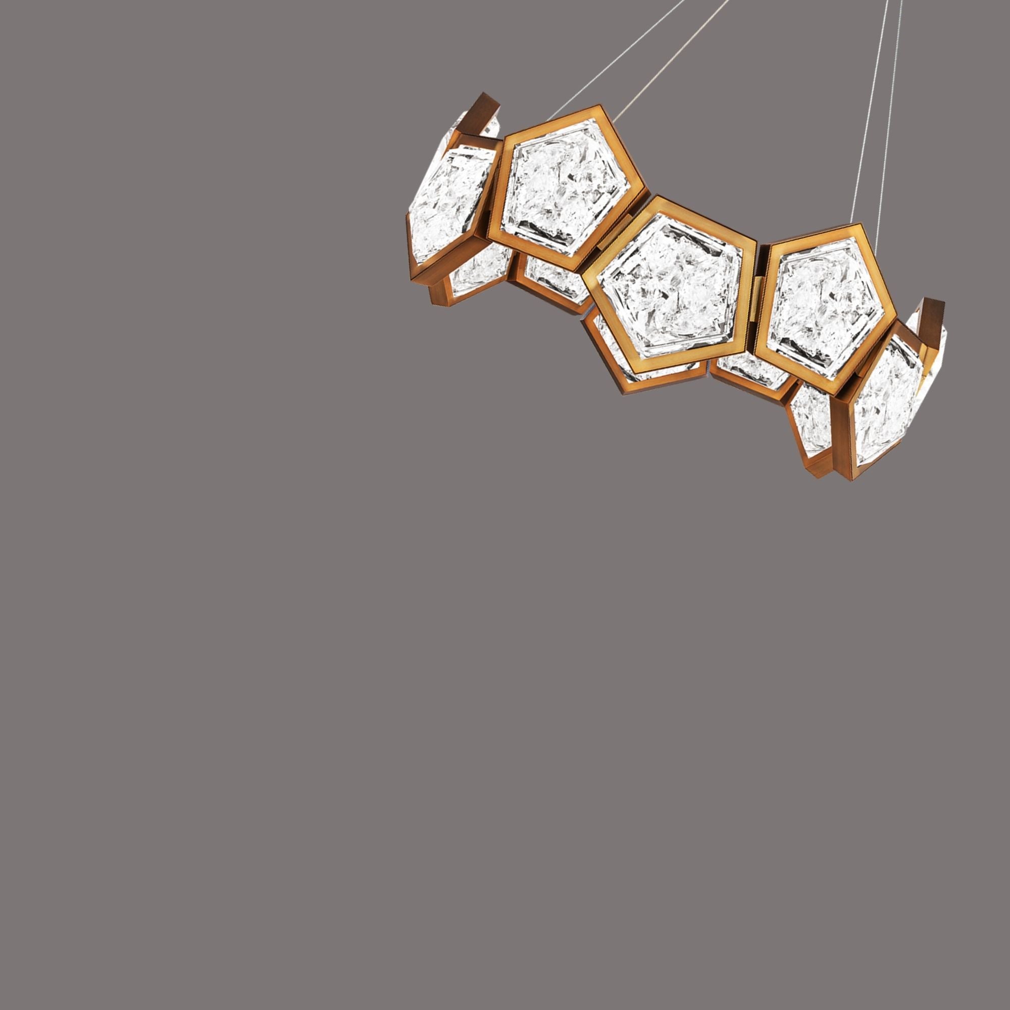 Starlight Starbright 26 in. LED Chandelier Brass Finish
