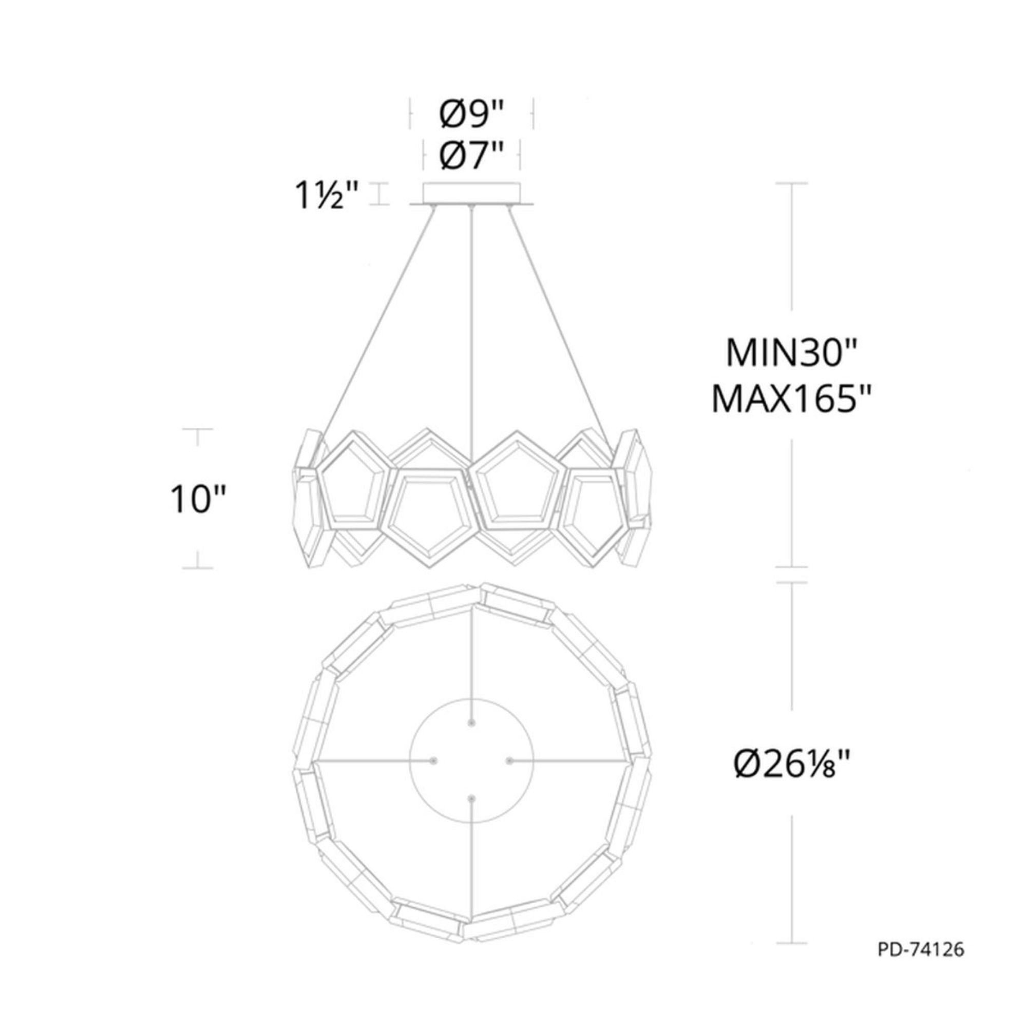 Starlight Starbright 26 in. LED Chandelier Brass Finish