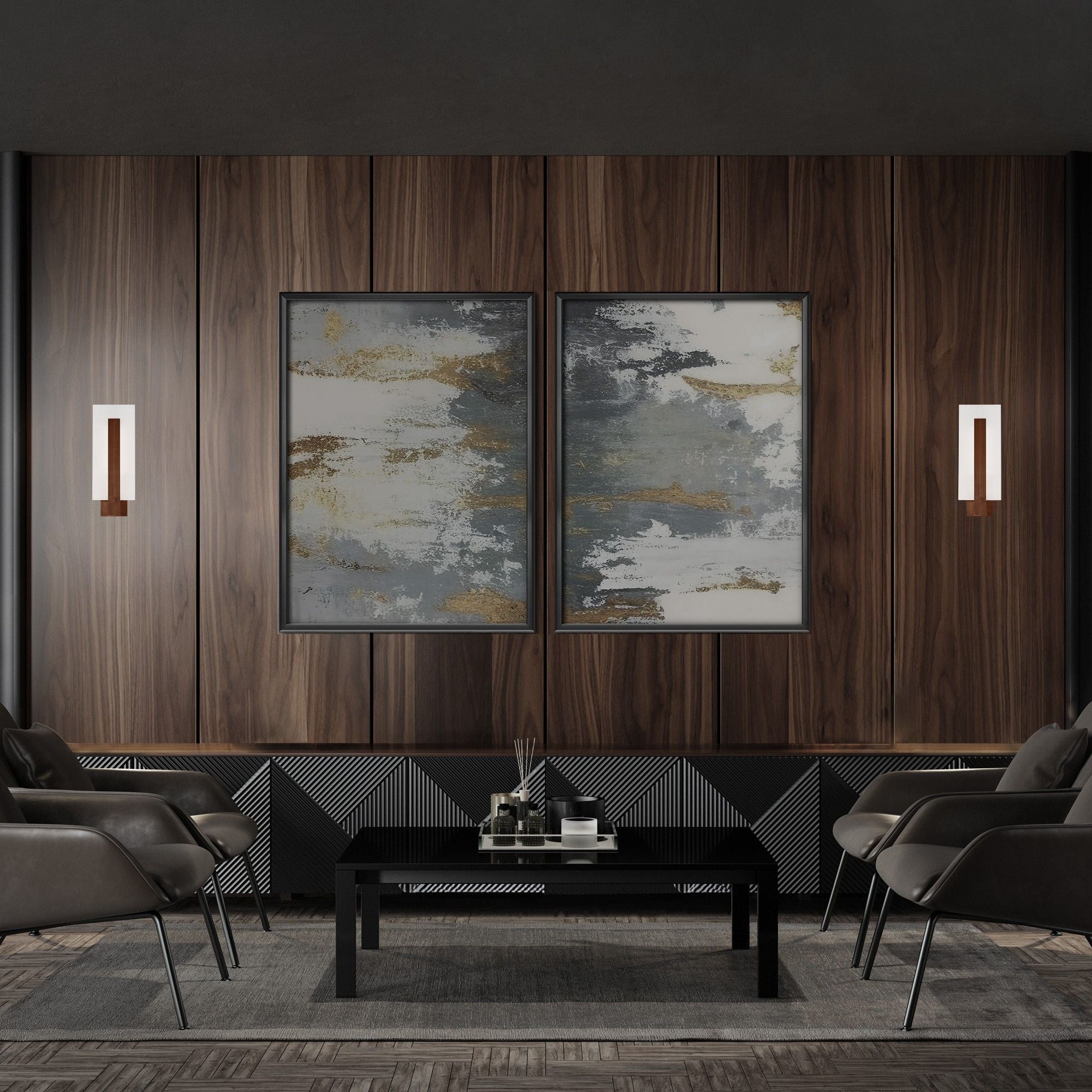 Stem 19" LED Wall Sconce, Dark Walnut Finish