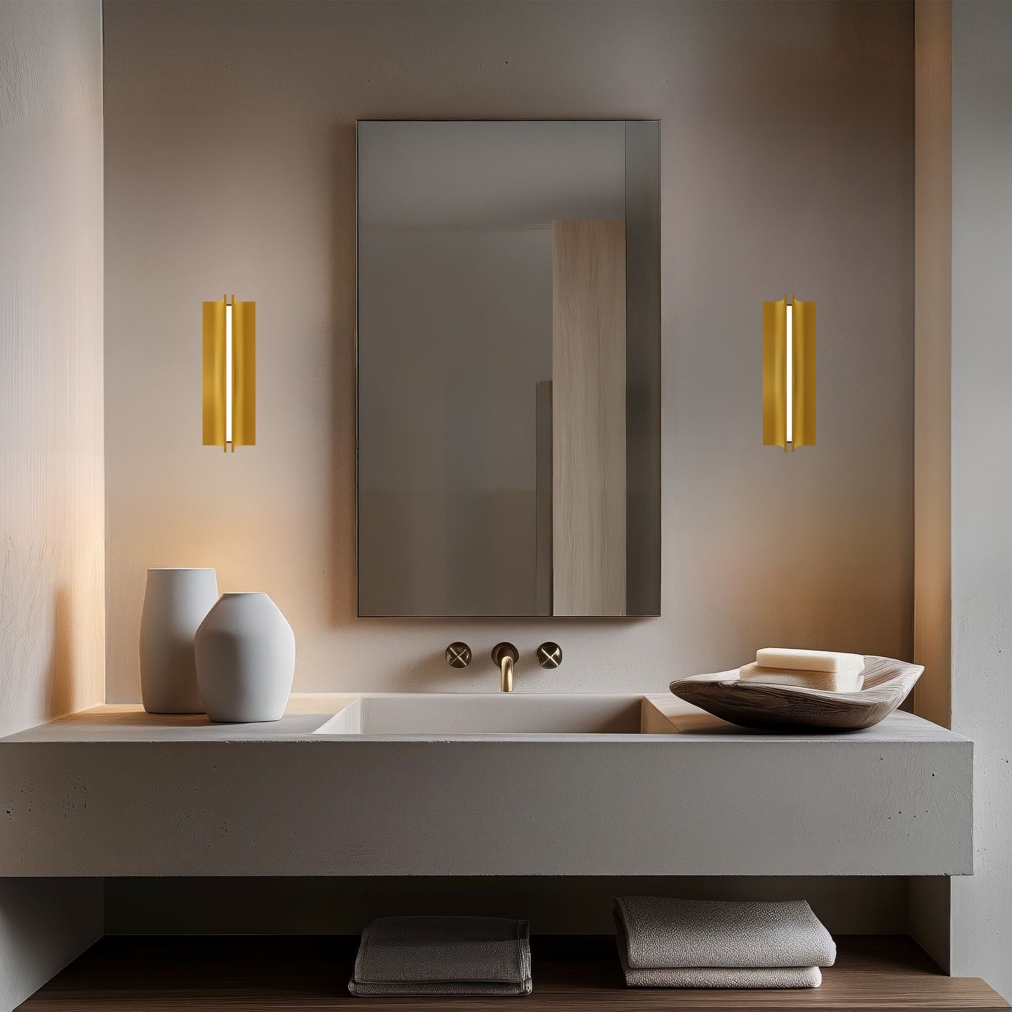 Strait 22" LED Wall Sconce, Aged Brass Finish