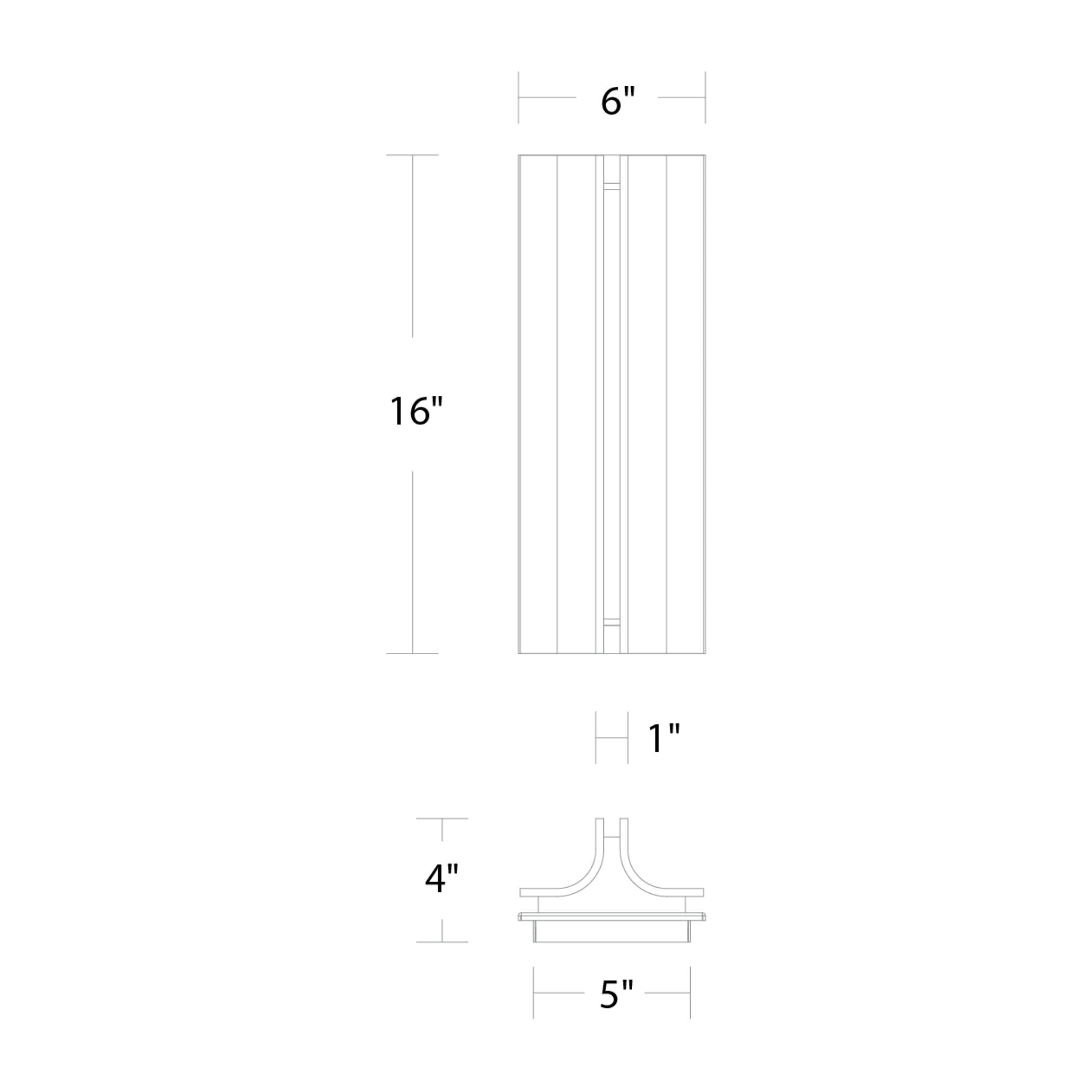 Strait 16" LED Wall Sconce, Black Finish