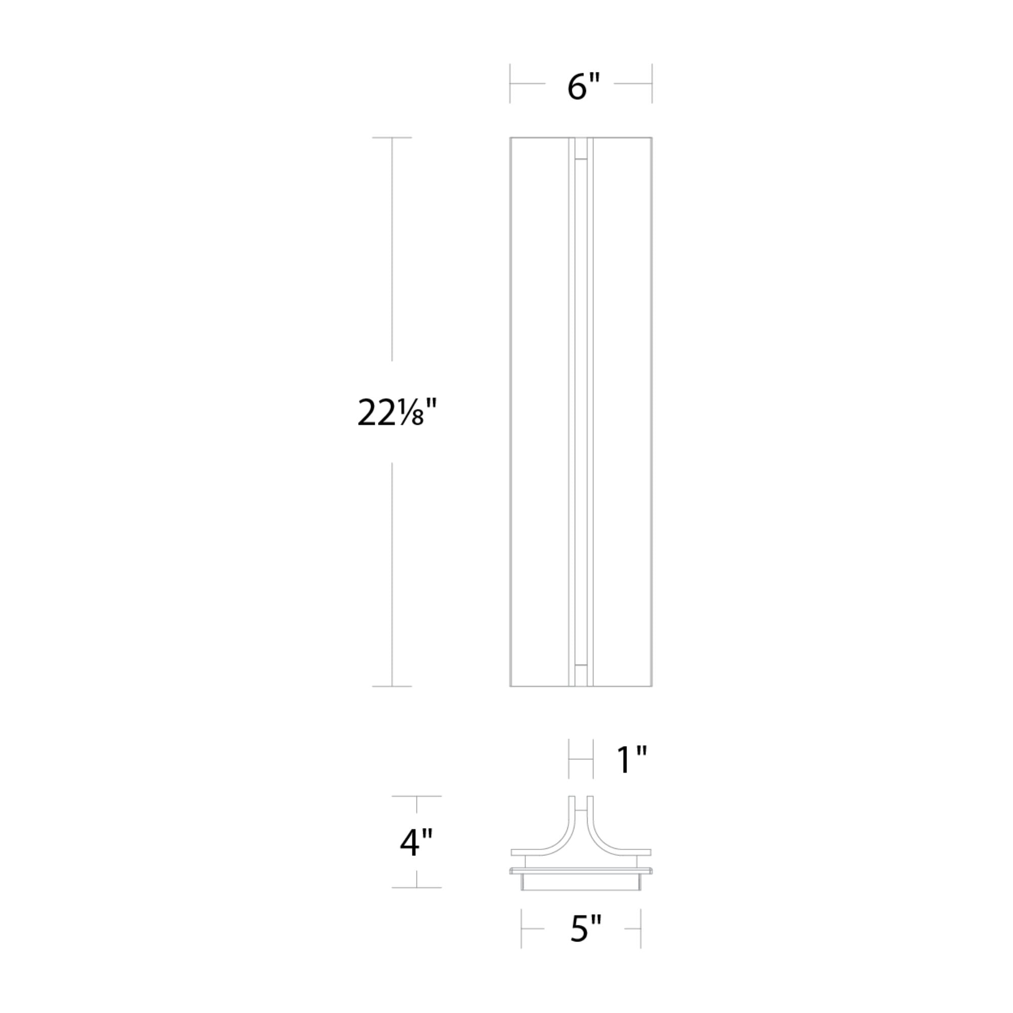 Strait 22" LED Outdoor Wall Sconce, Black Finish