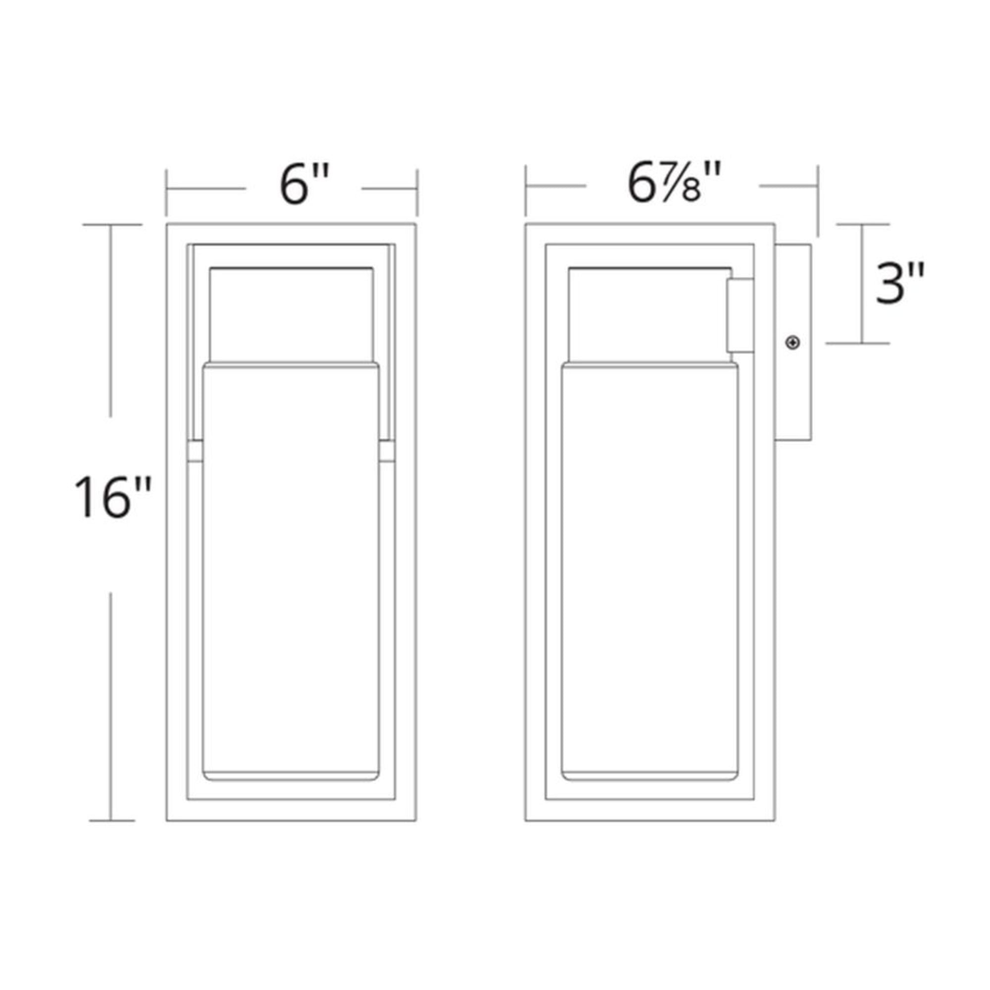 Structure 16" LED Outdoor Wall Sconce, Black Finish - Bees Lighting