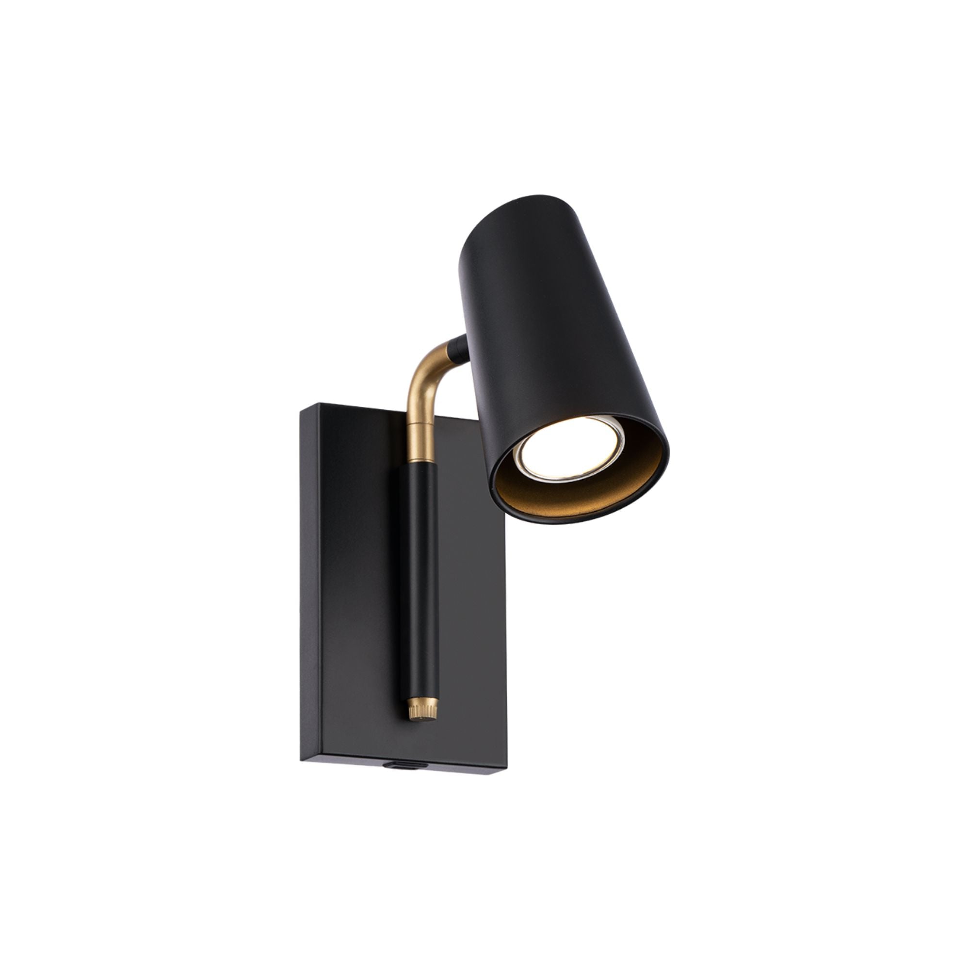 Stylus 8" LED Swing Arm Light, Black & Gold Finish