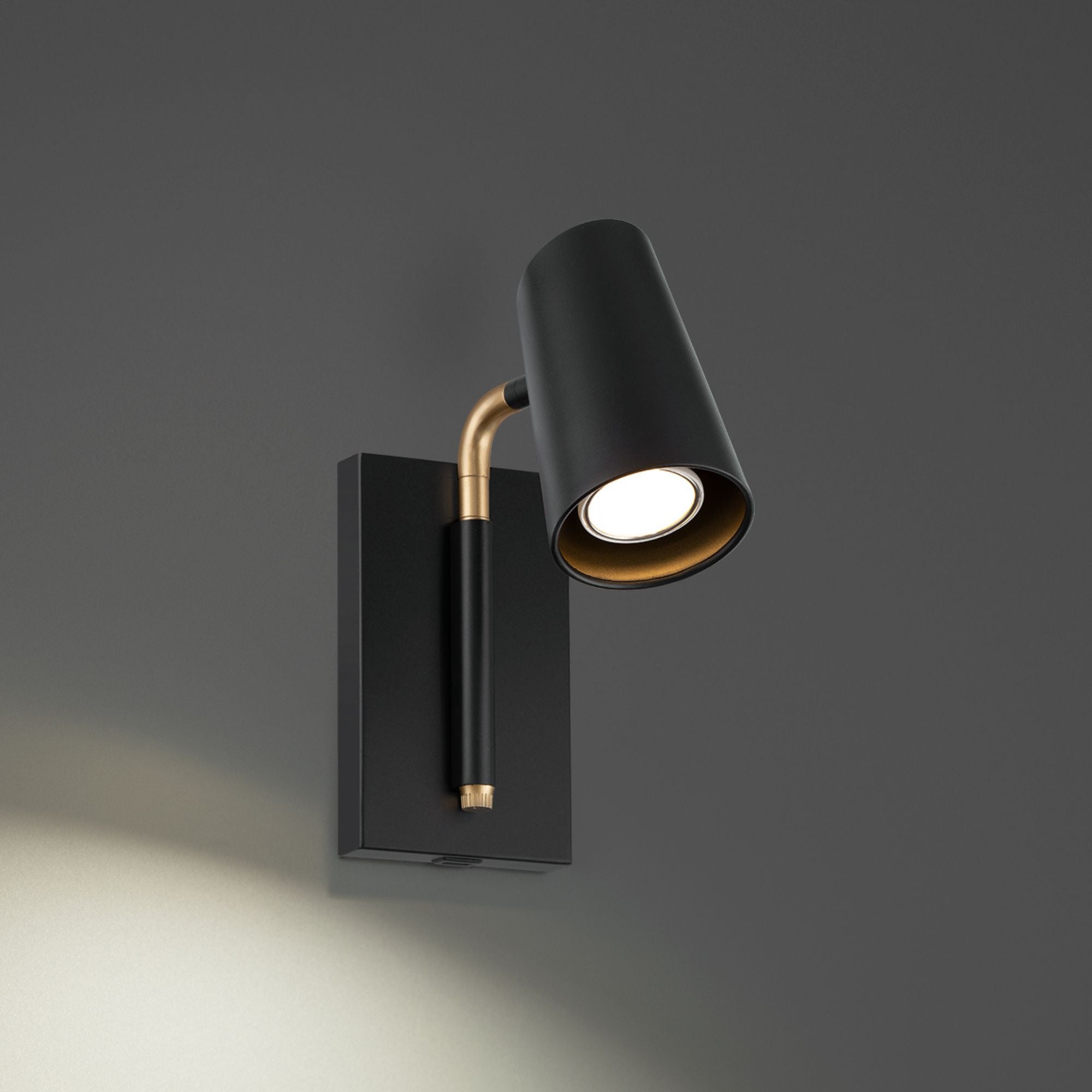 Stylus 8" LED Swing Arm Light, Black & Gold Finish