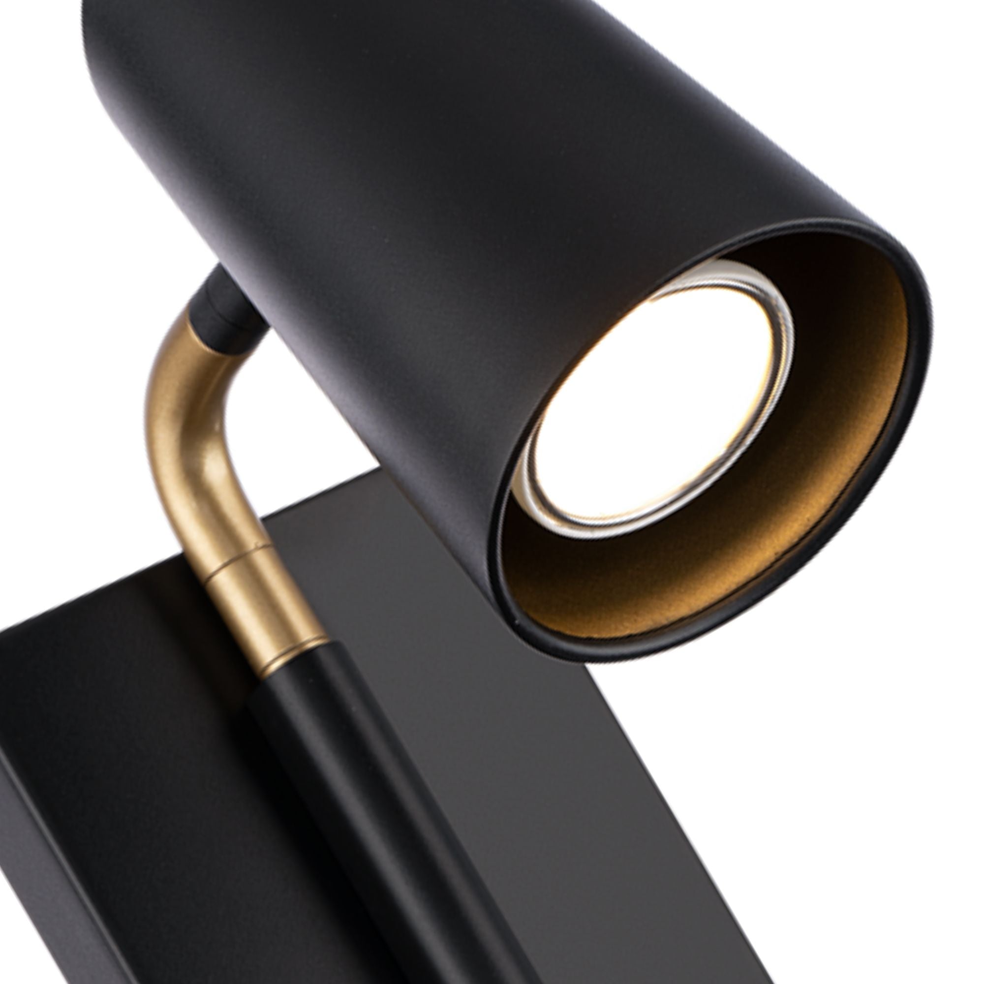 Stylus 8" LED Swing Arm Light, Black & Gold Finish
