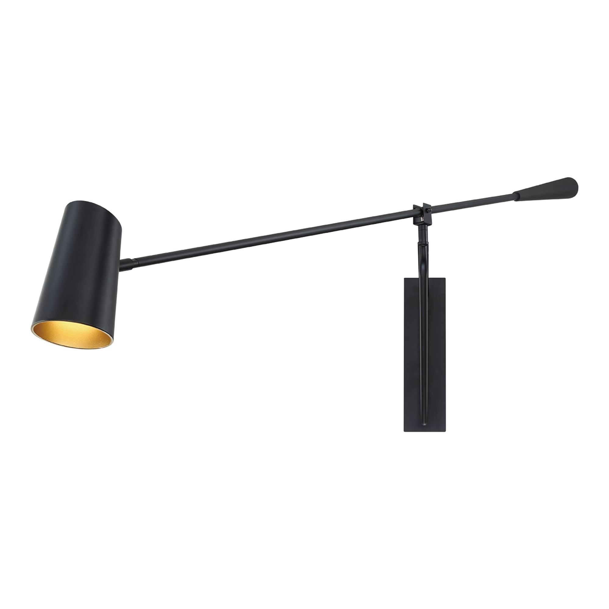 Stylus 59" LED Swing Arm Light, Black & Gold Finish