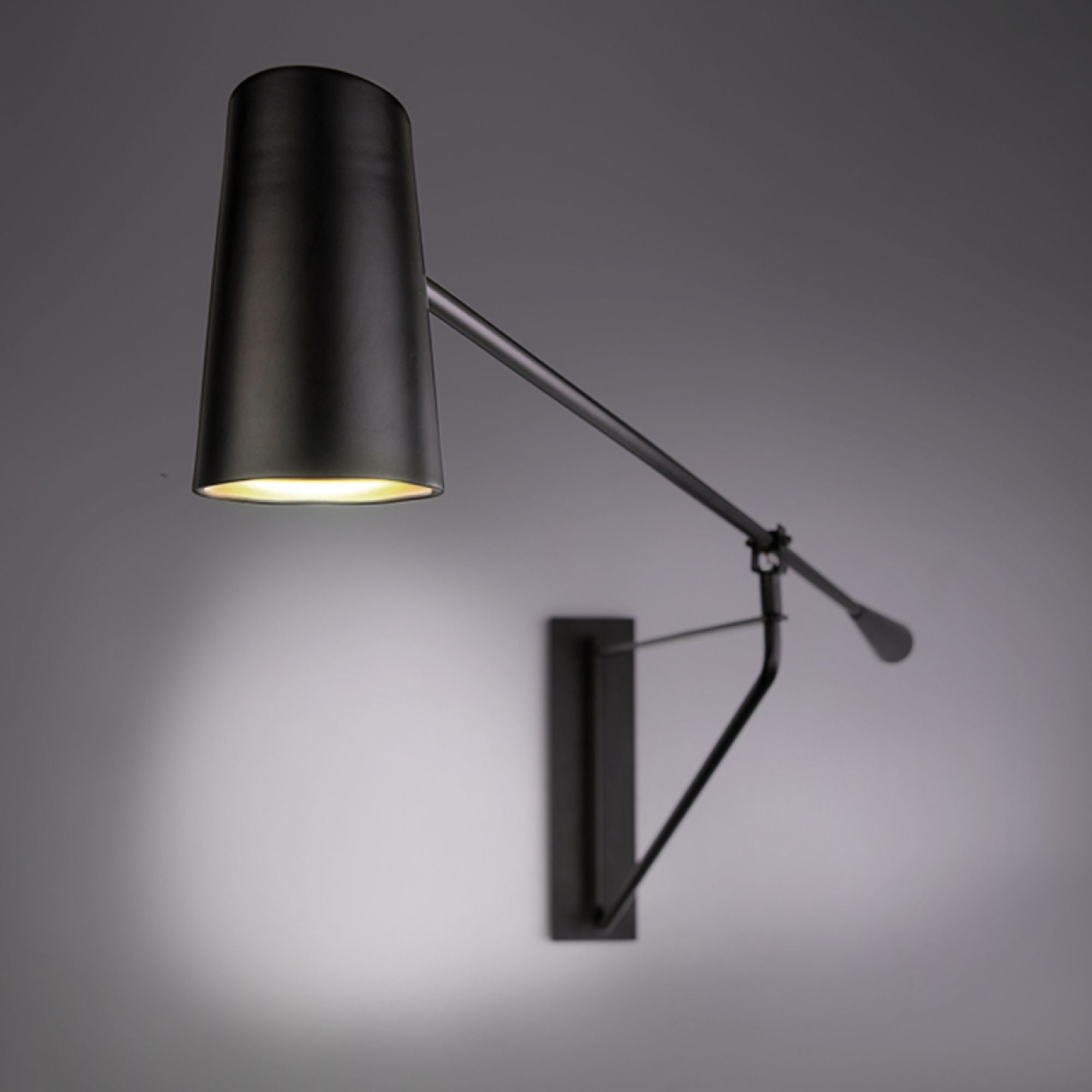 Stylus 59" LED Swing Arm Light, Black & Gold Finish