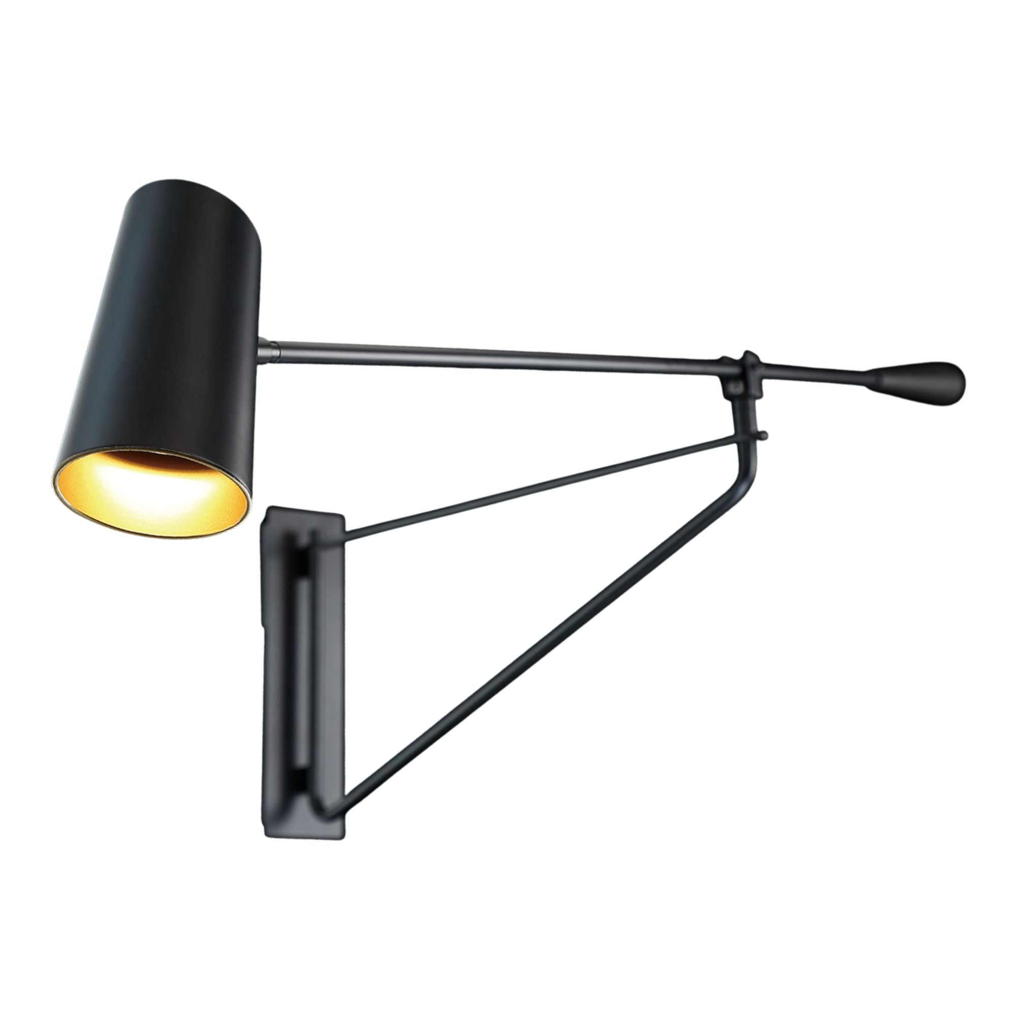 Stylus 59" LED Swing Arm Light, Black & Gold Finish