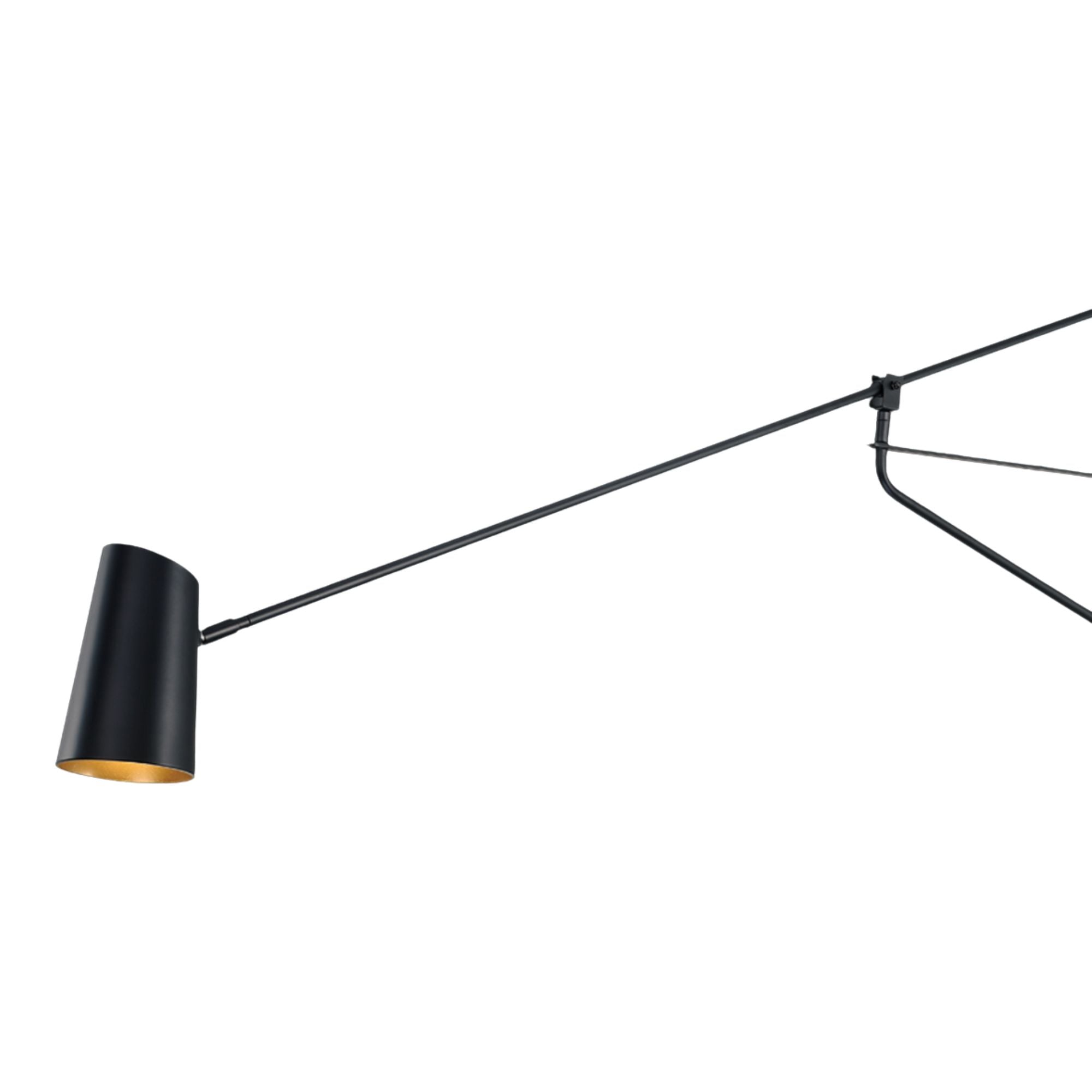 Stylus 59" LED Swing Arm Light, Black & Gold Finish