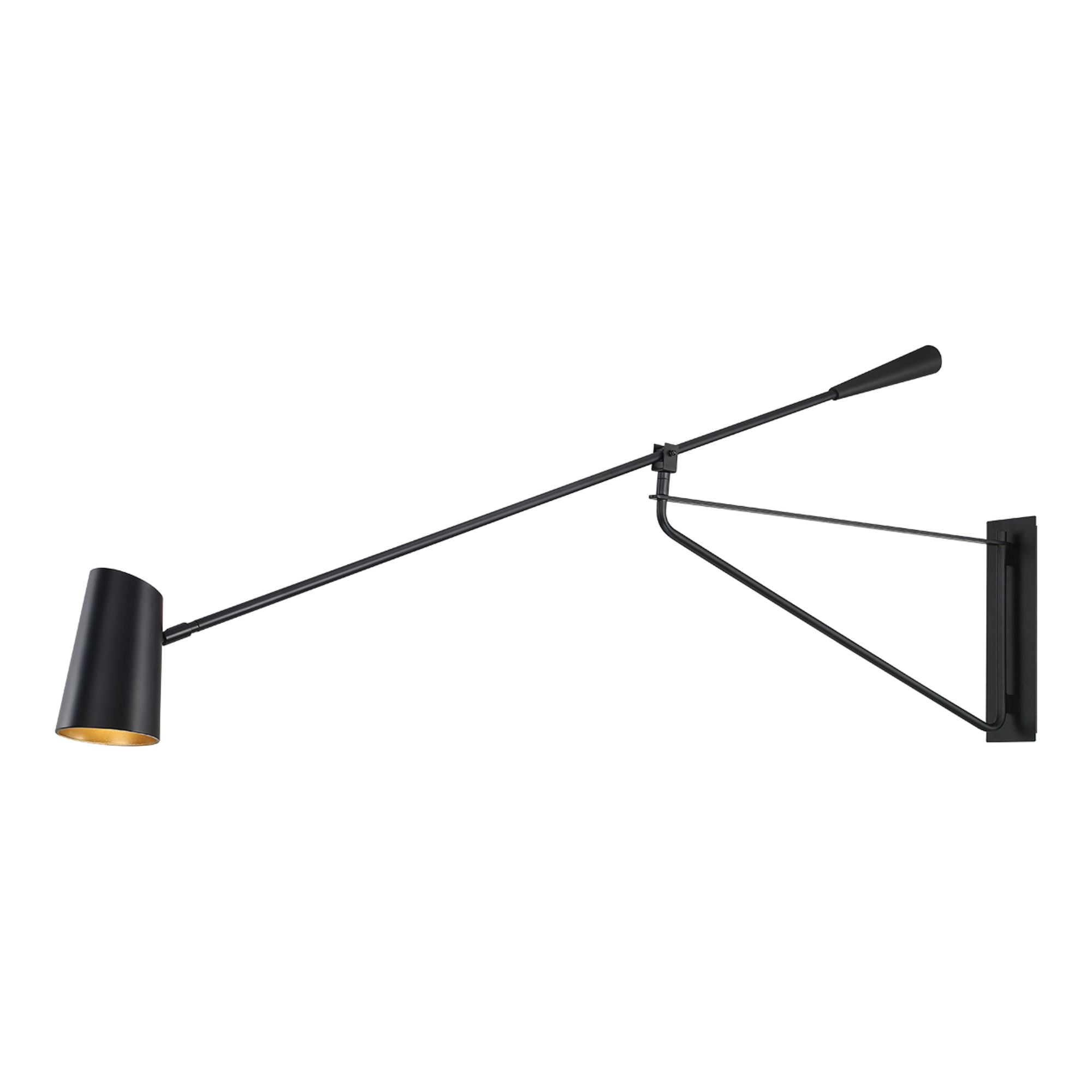 Stylus 59" LED Swing Arm Light, Black & Gold Finish