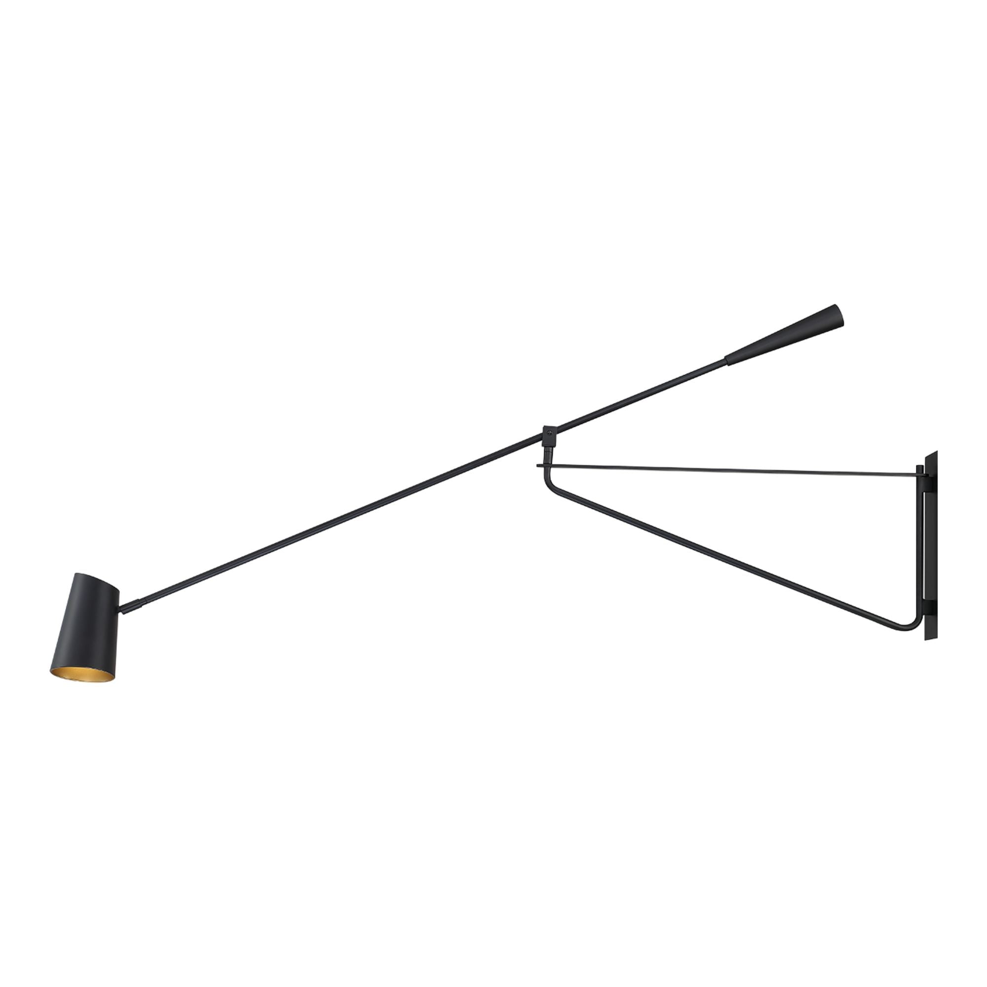 Stylus 59" LED Swing Arm Light, Black & Gold Finish