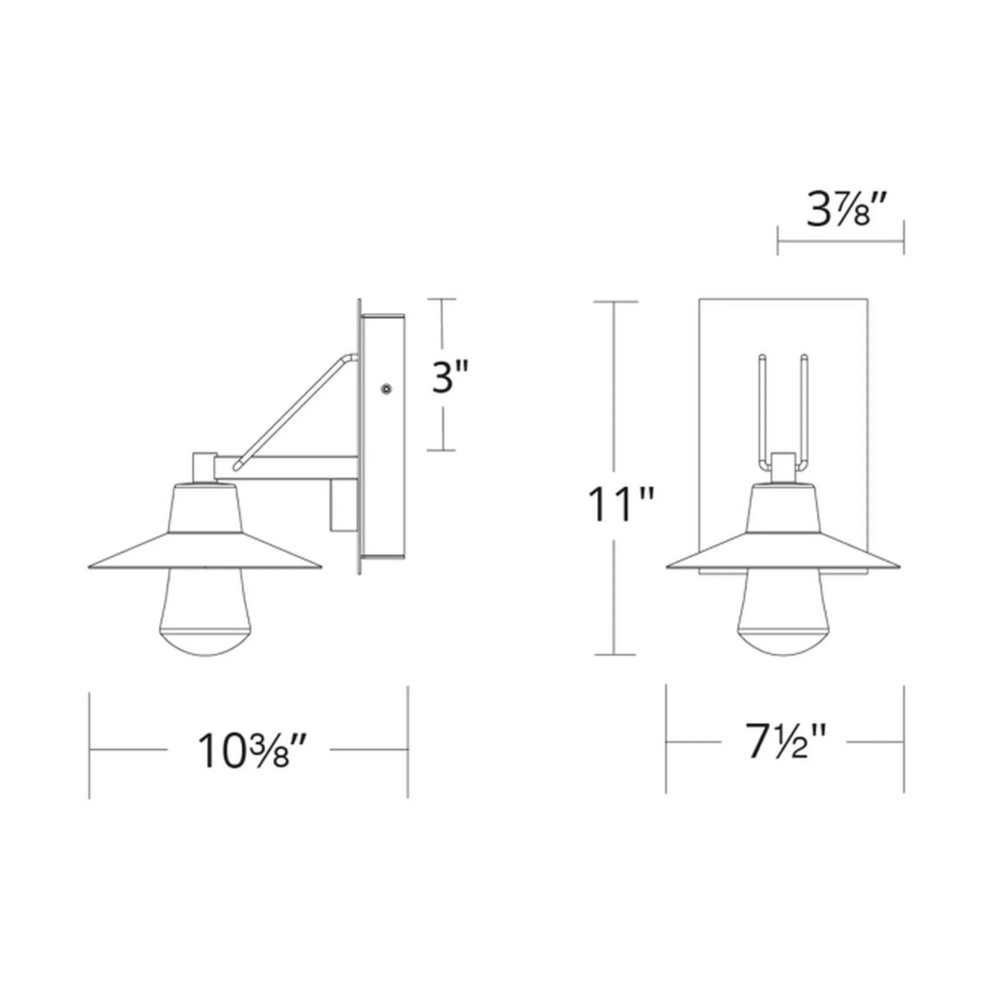 Suspense 11" LED Outdoor Wall Sconce, Black Finish