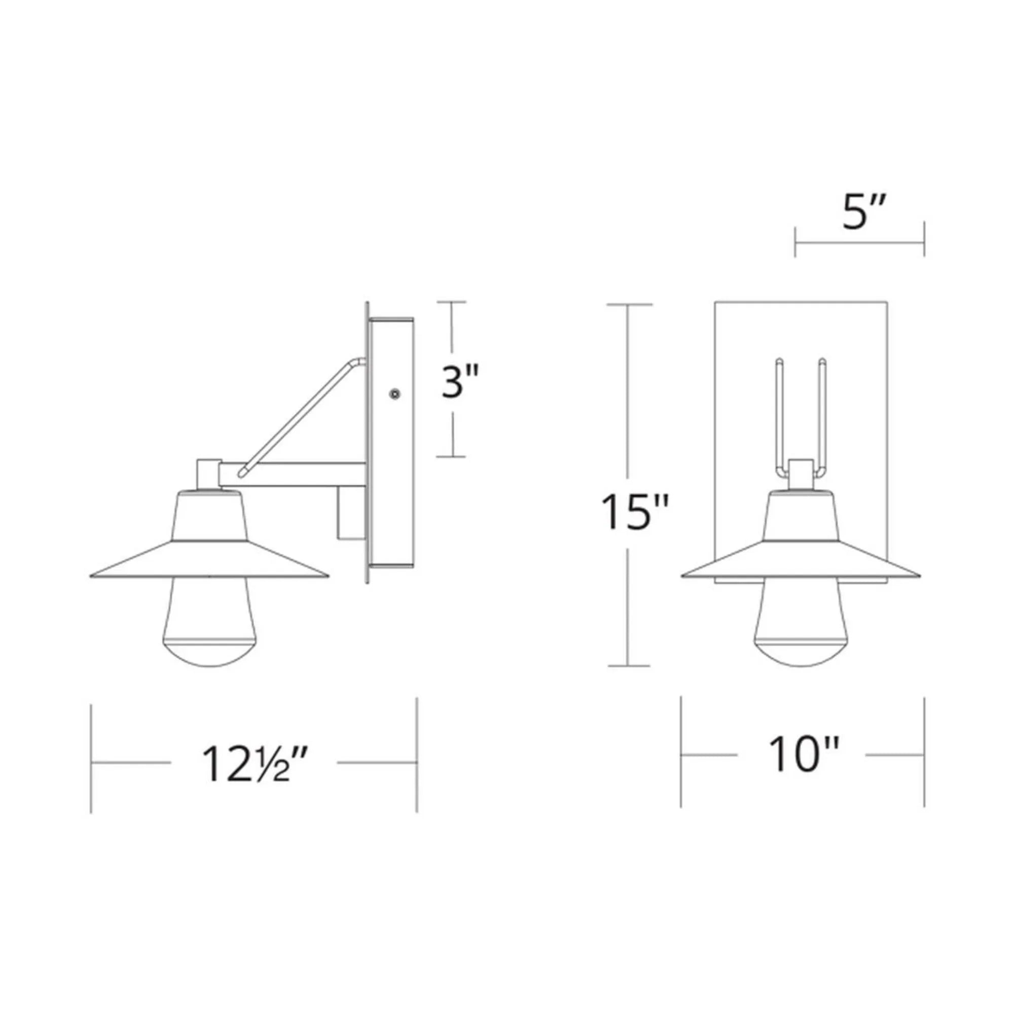 Suspense 15" LED Outdoor Wall Sconce, Black Finish