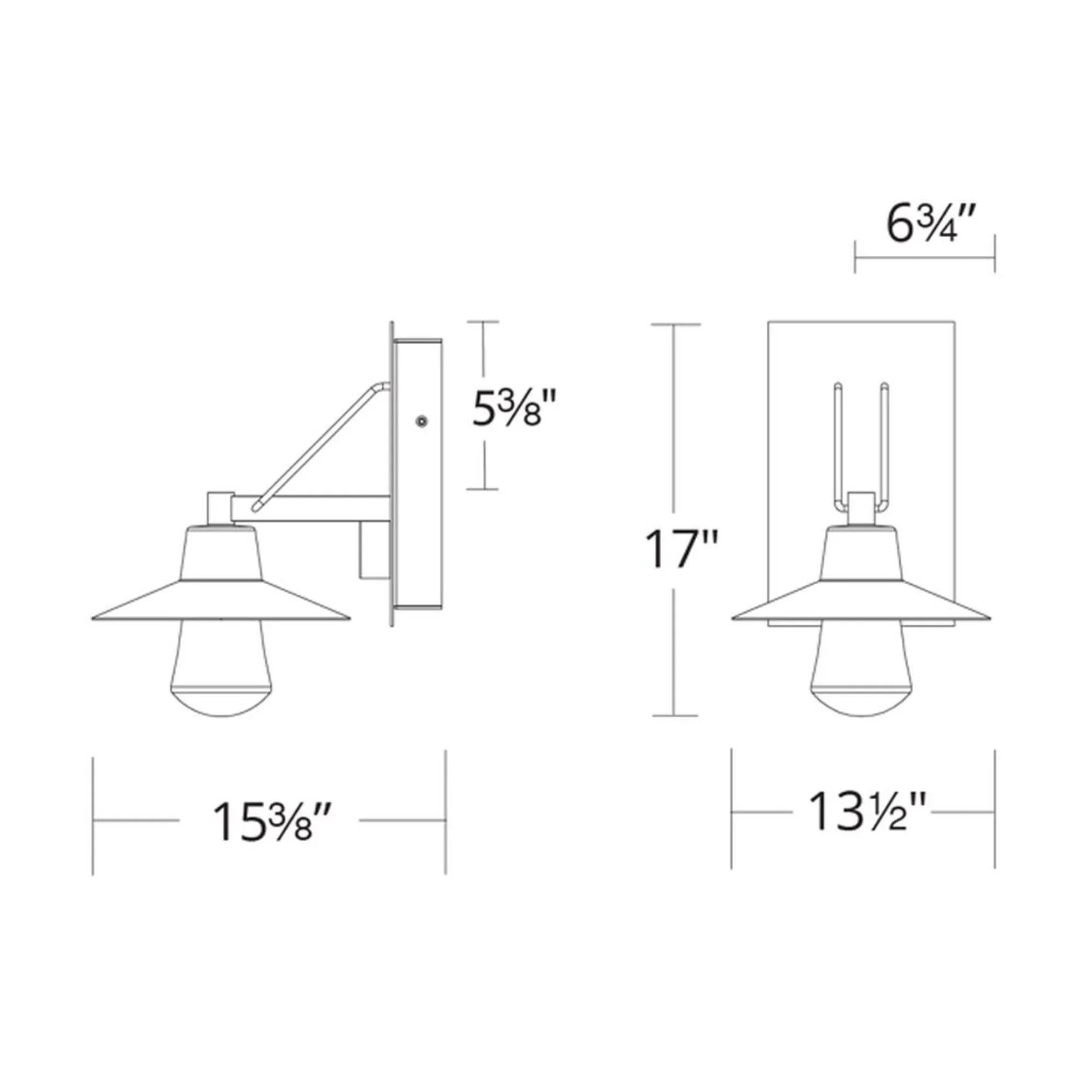 Suspense 17" LED Outdoor Wall Sconce, Black Finish