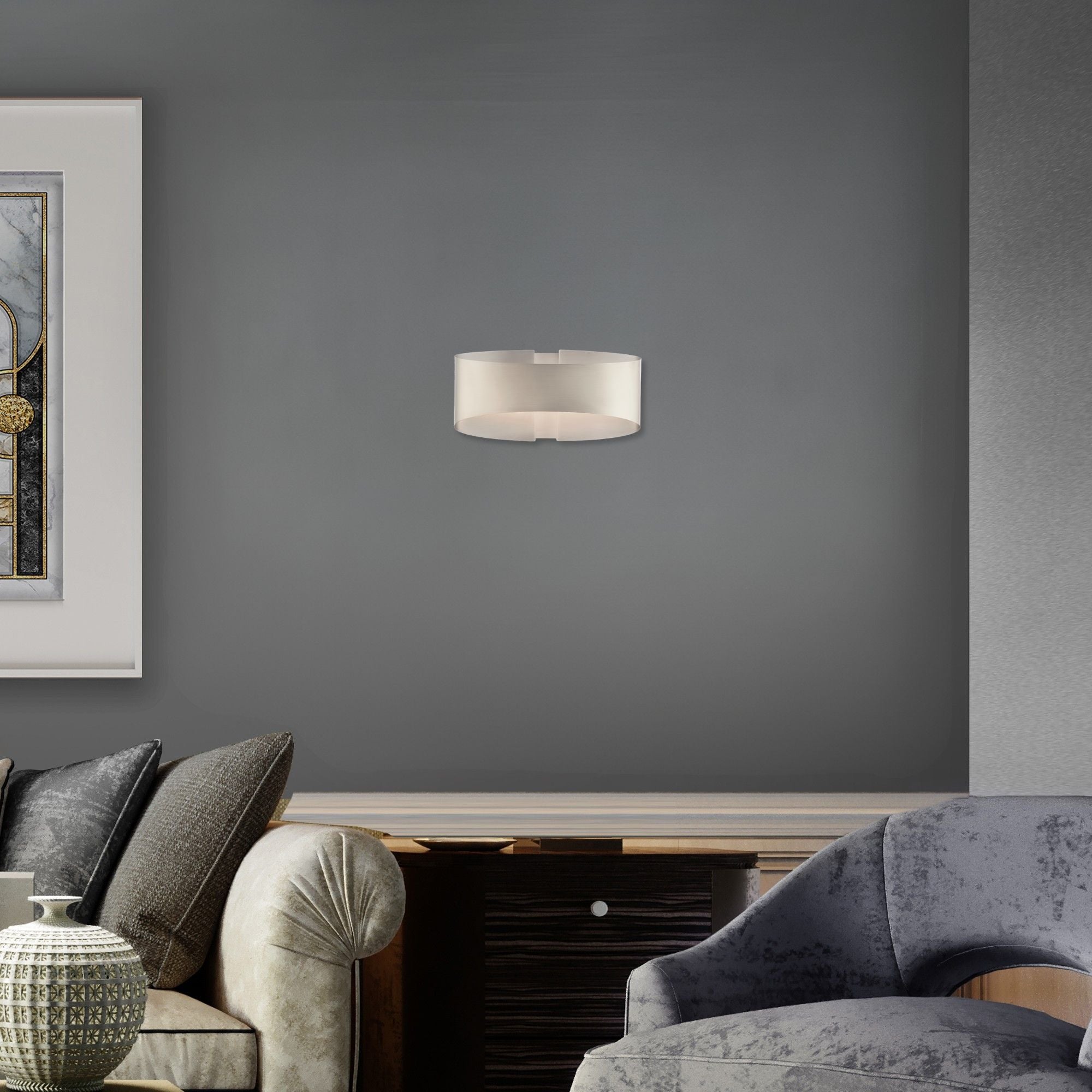 Swerve 10" LED Wall Sconce, Brushed Nickel Finish