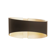 Swerve 10" LED Wall Sconce, Bronze/Brushed Brass Finish