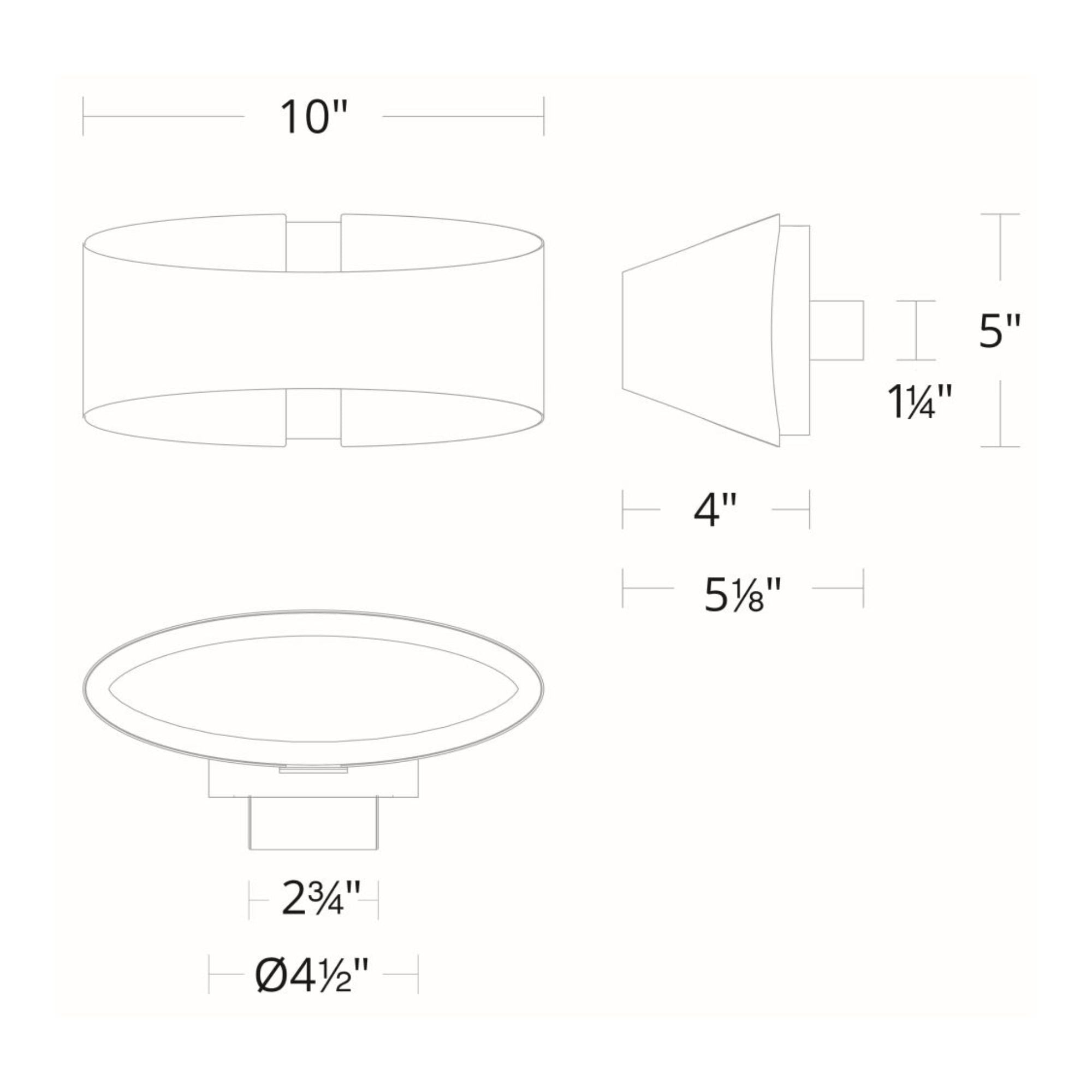 Swerve 10" LED Wall Sconce, Bronze/Brushed Brass Finish