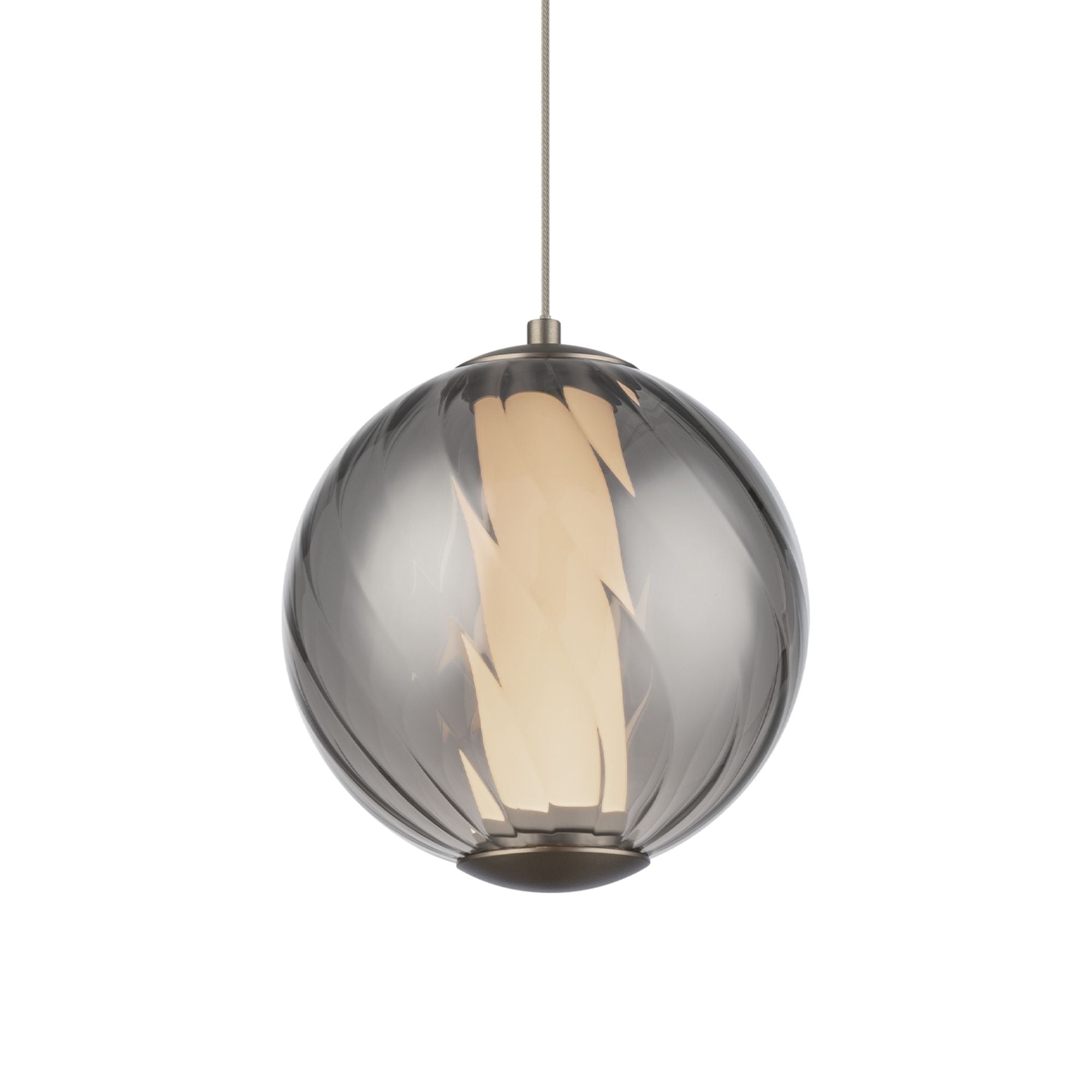 Swirly 7" LED Pendant Light, Selectable CCT, Brushed Nickel Finish