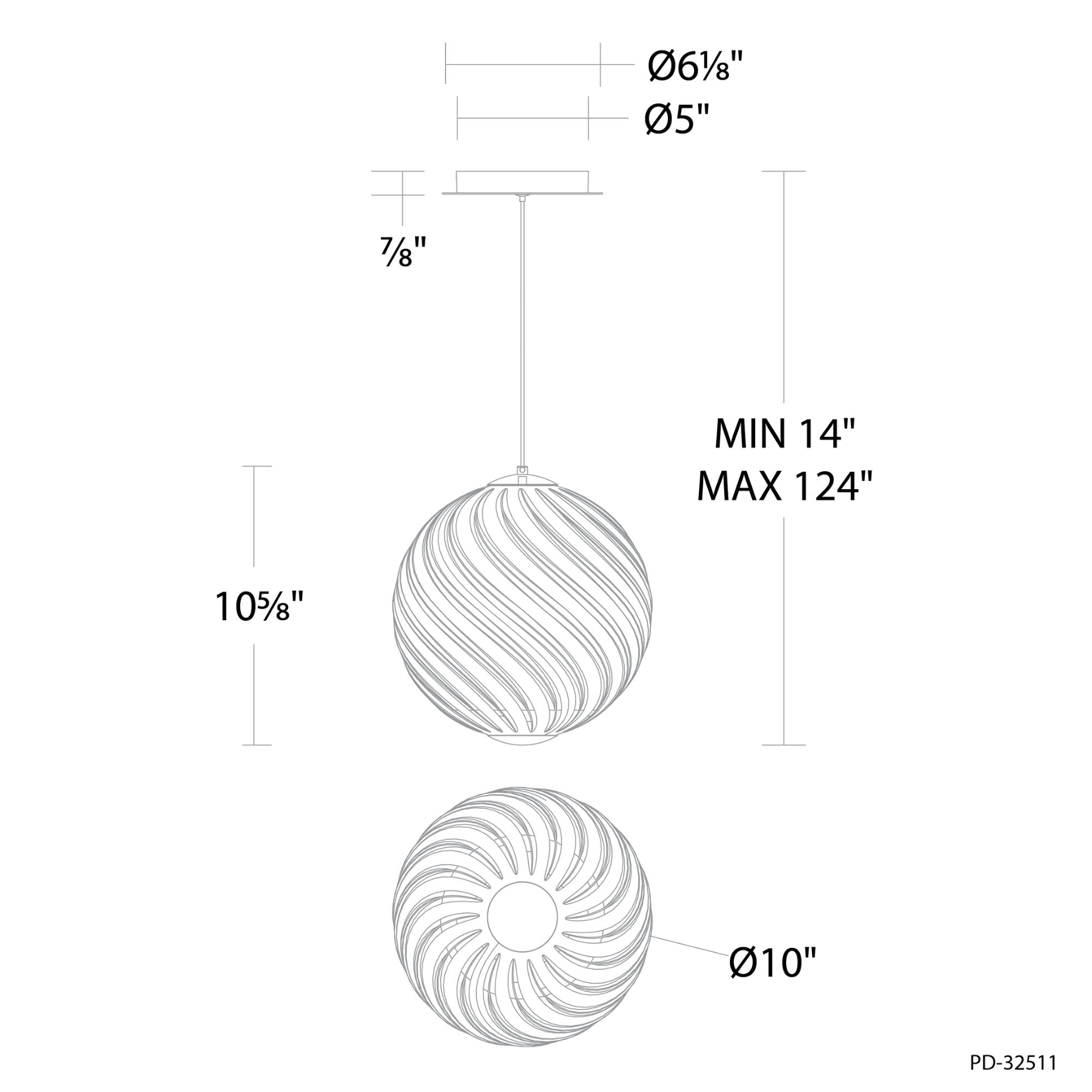 Swirly 11" LED Pendant Light, Selectable CCT, Brushed Nickel Finish