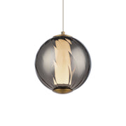 Swirly 7" LED Pendant Light, Selectable CCT, Aged Brass Finish - Bees Lighting
