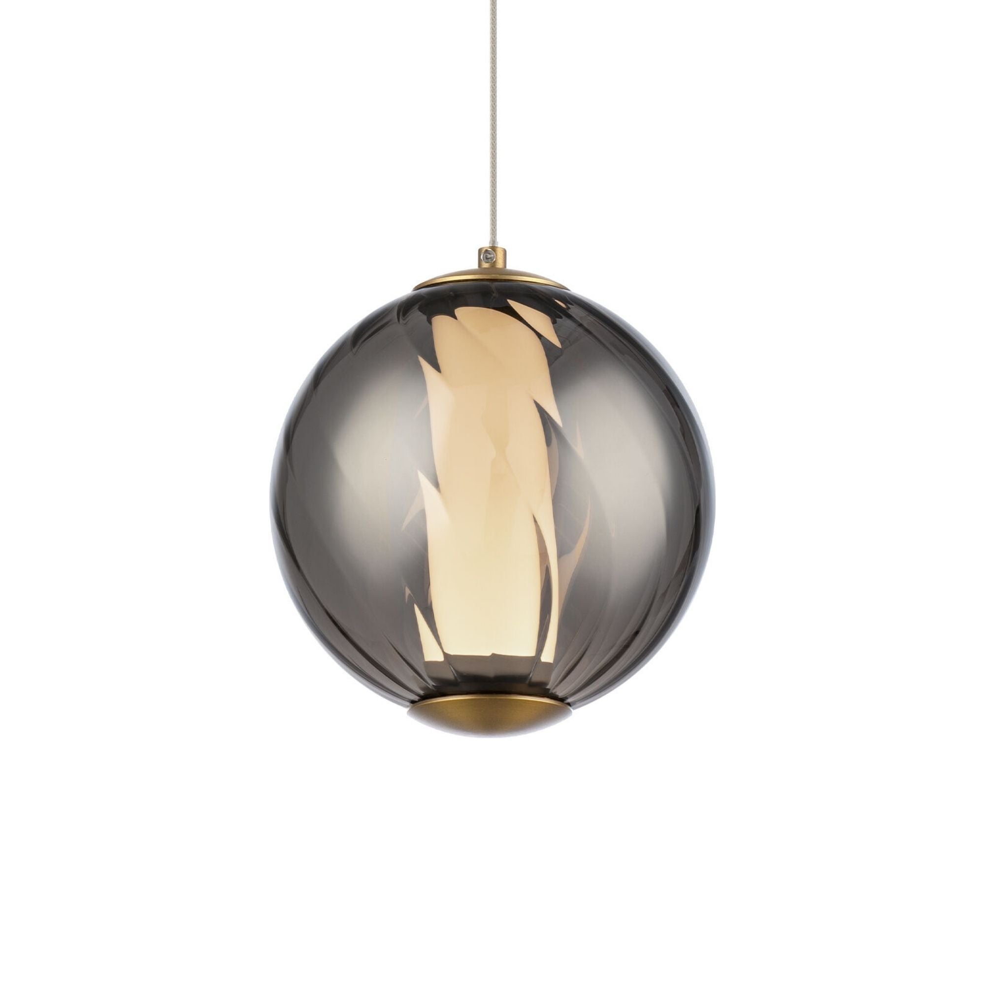 Swirly 7" LED Pendant Light, Selectable CCT, Aged Brass Finish - Bees Lighting