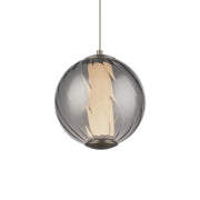 Swirly 7" LED Mini Pendant, 4000K, Smoke Glass, Brushed Nickel Finish